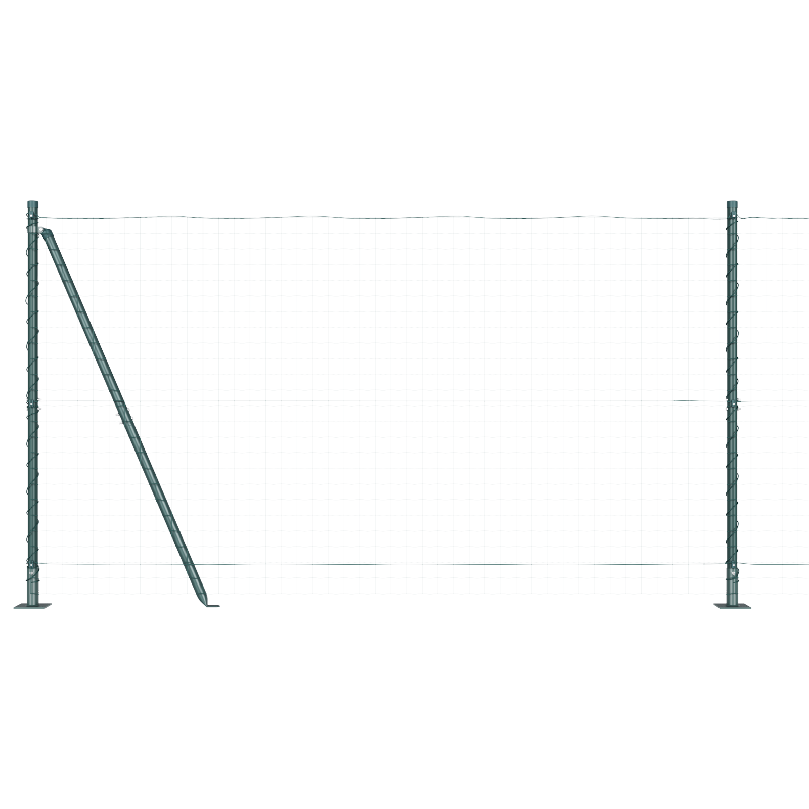 Fence Posts with Base Plates 7 pcs Ø32mm 78,5cm Galvanised Steel - Image 2