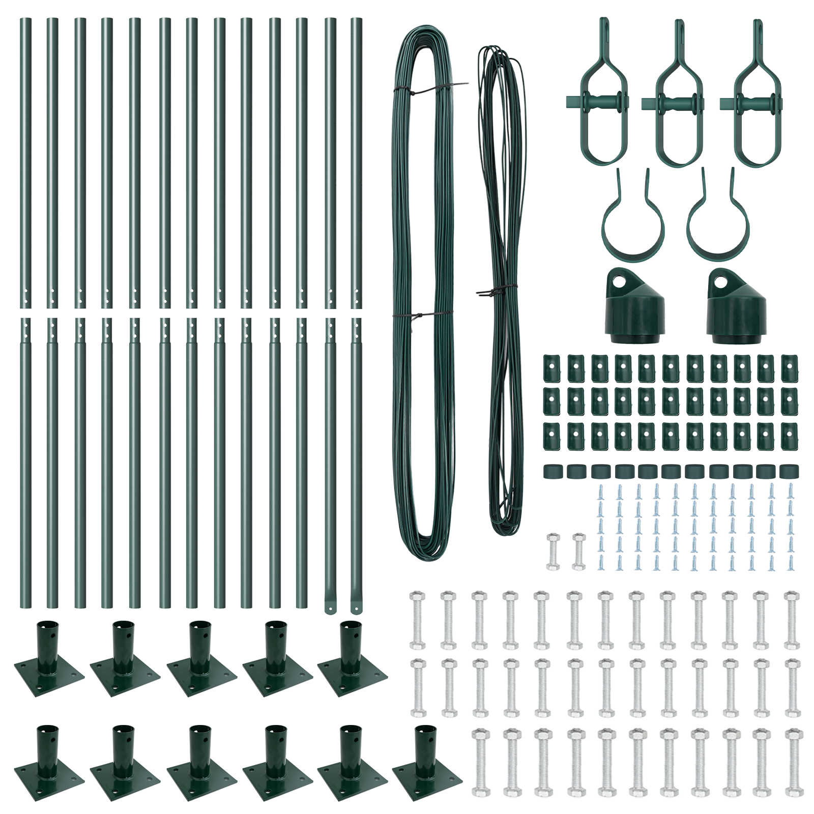 Fence Posts with Base Plates 13 pcs Ø32mm 83,5cm Galvanised Steel - Image 3