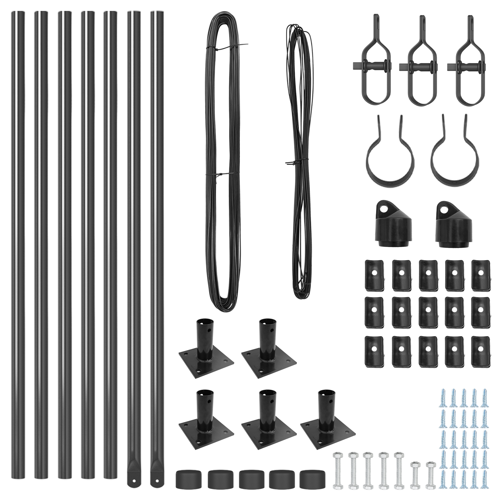 Fence Posts with Base Plates 7 pcs Ø32mm 70cm Galvanised Steel - Image 4
