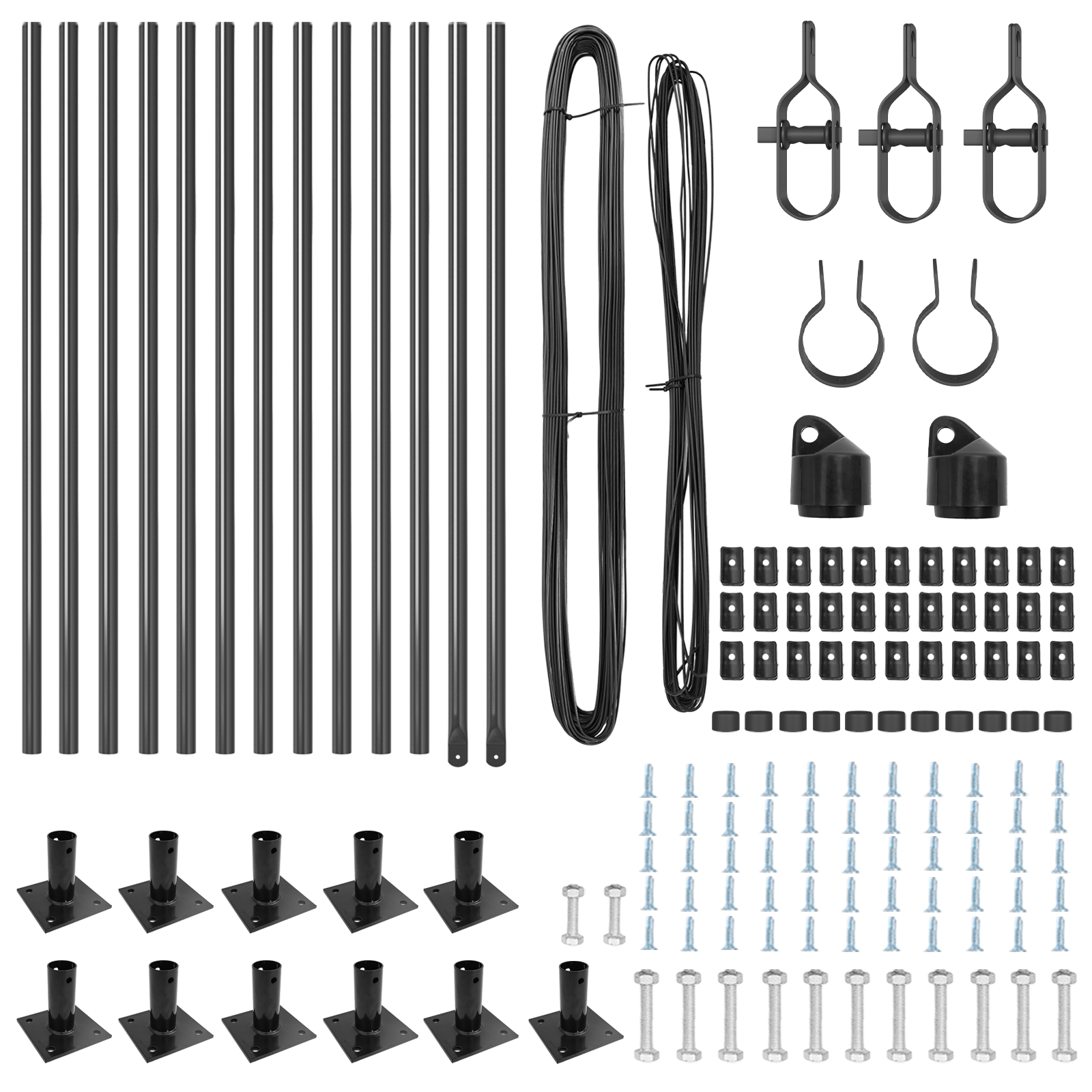 Fence Posts with Base Plates 13 pcs Ø32mm 90cm Galvanised Steel - Image 3