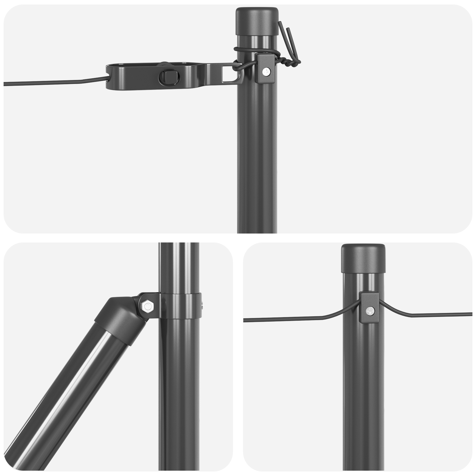 Fence Posts with Base Plates 13 pcs Ø32mm 110cm Galvanised Steel - Image 5