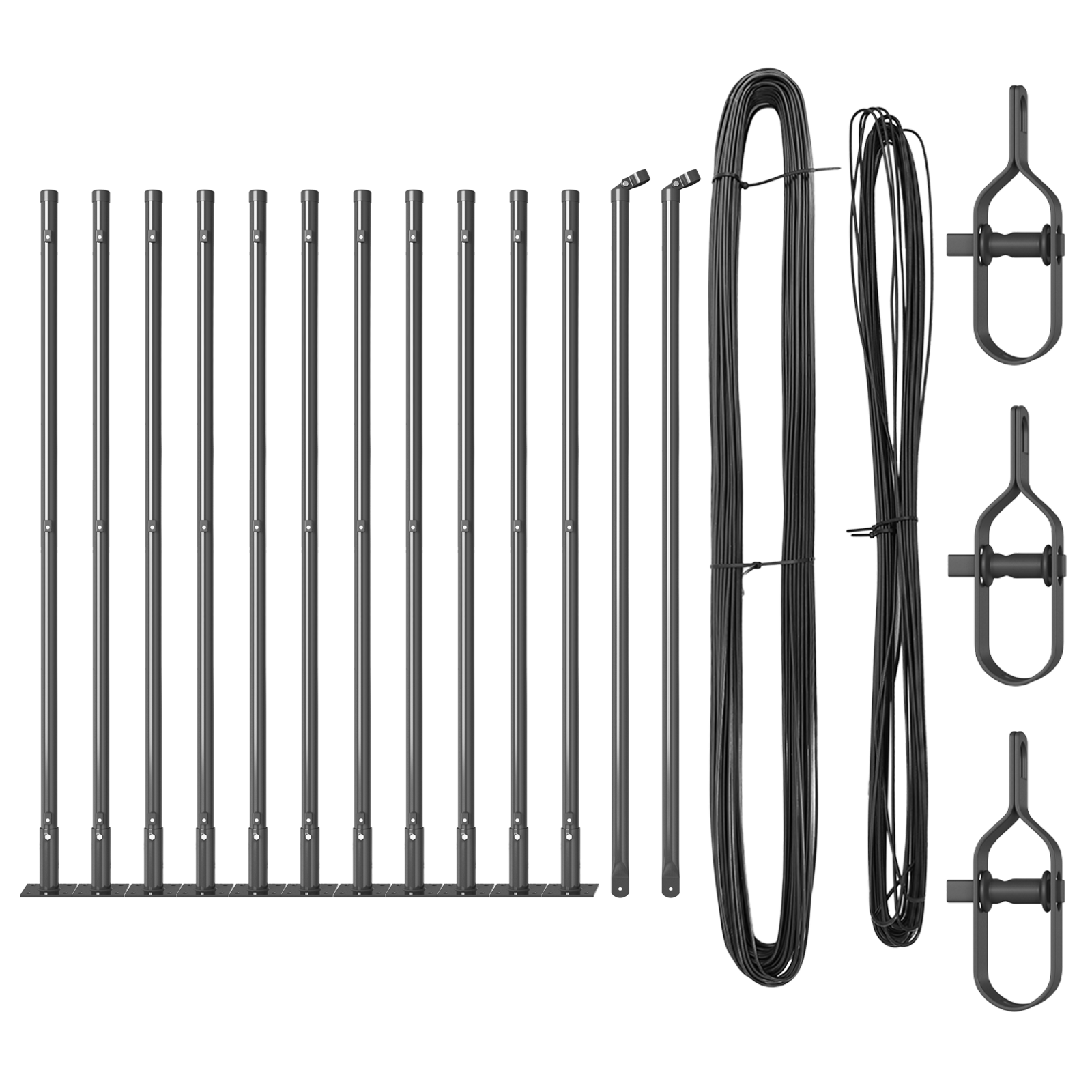 Fence Posts with Base Plates 13 pcs Ø32mm 110cm Galvanised Steel - Image 3