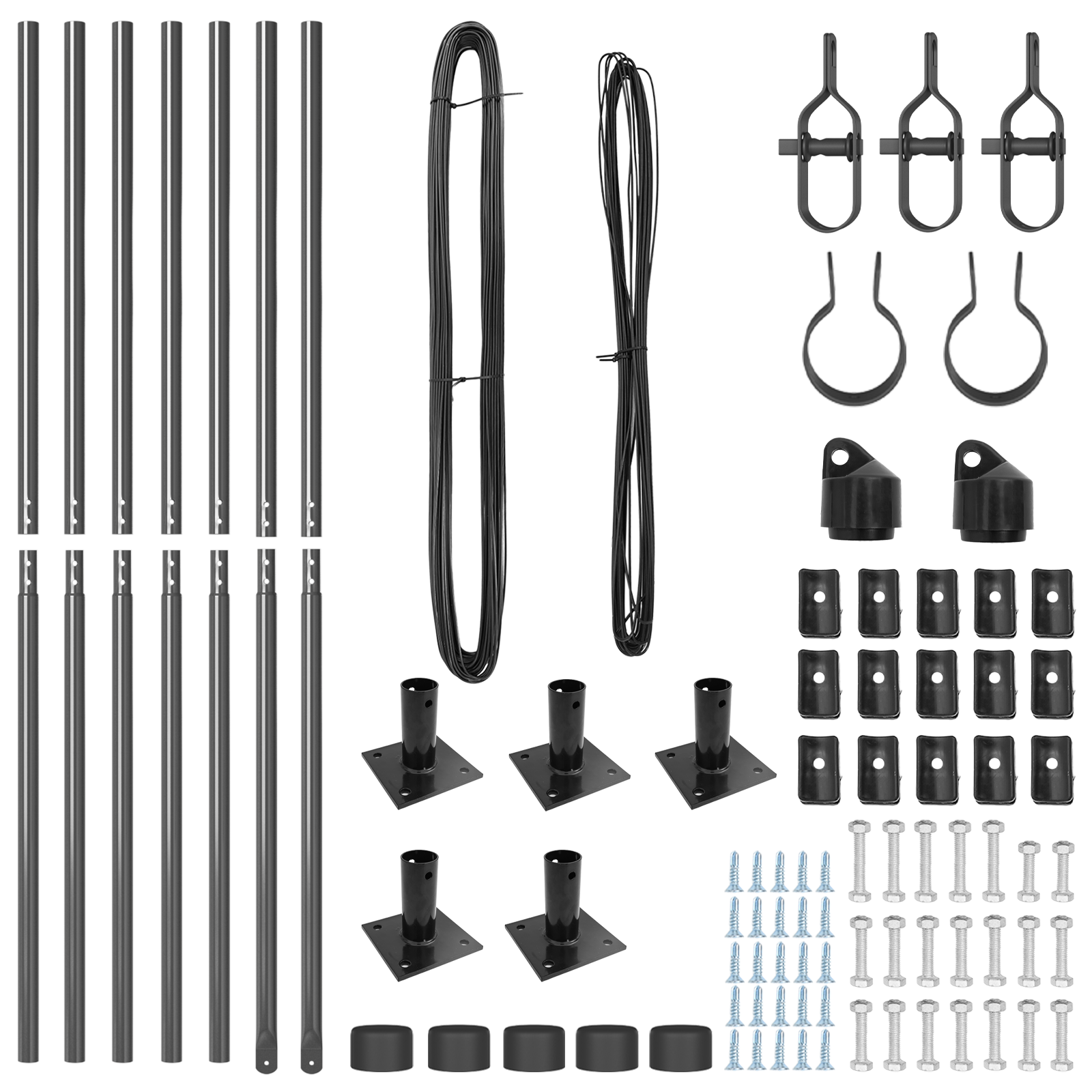 Fence Posts with Base Plates 7 pcs Ø32mm 78,5cm Galvanised Steel - Image 4