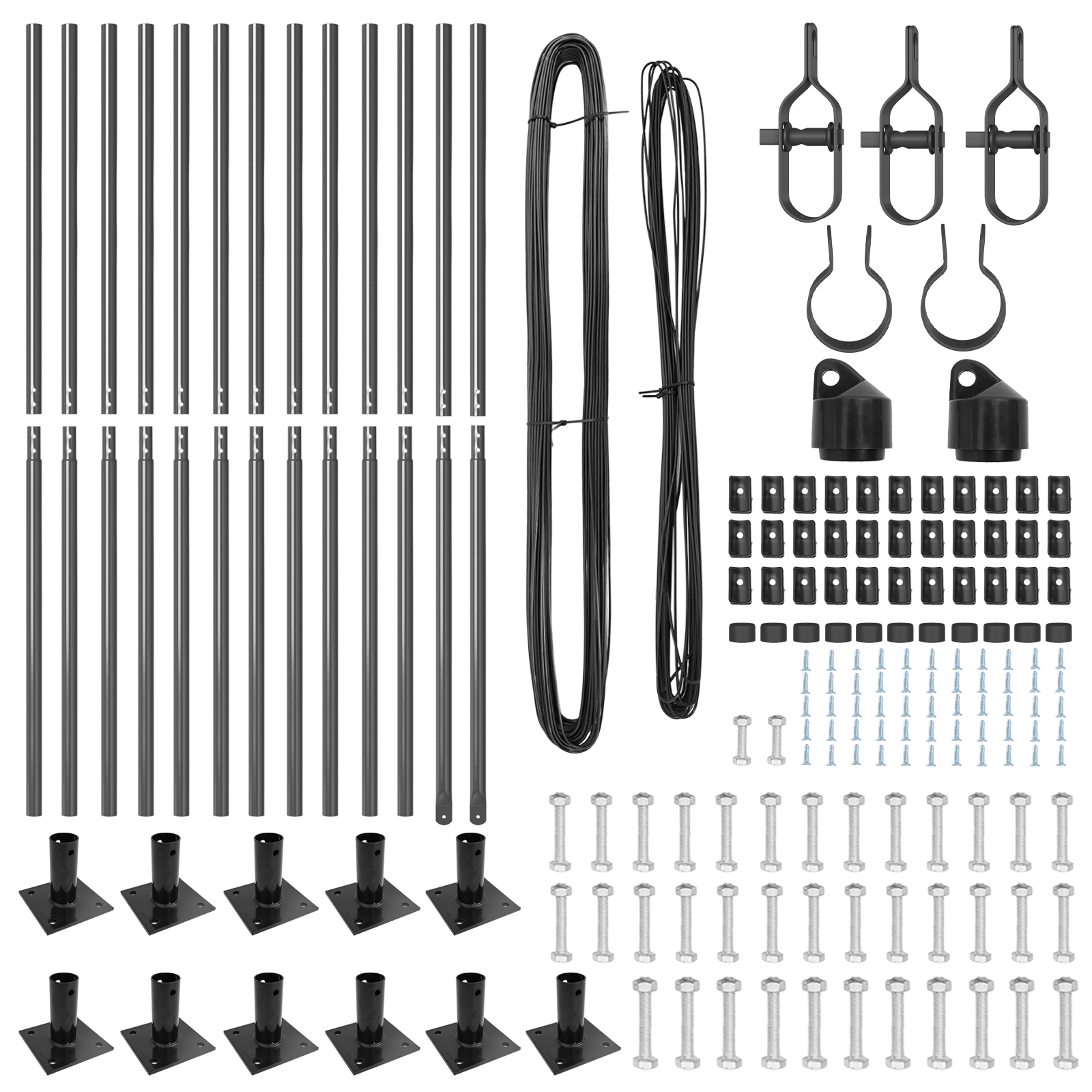 Fence Posts with Base Plates 13 pcs Ø32mm 83,5cm Galvanised Steel - Image 4