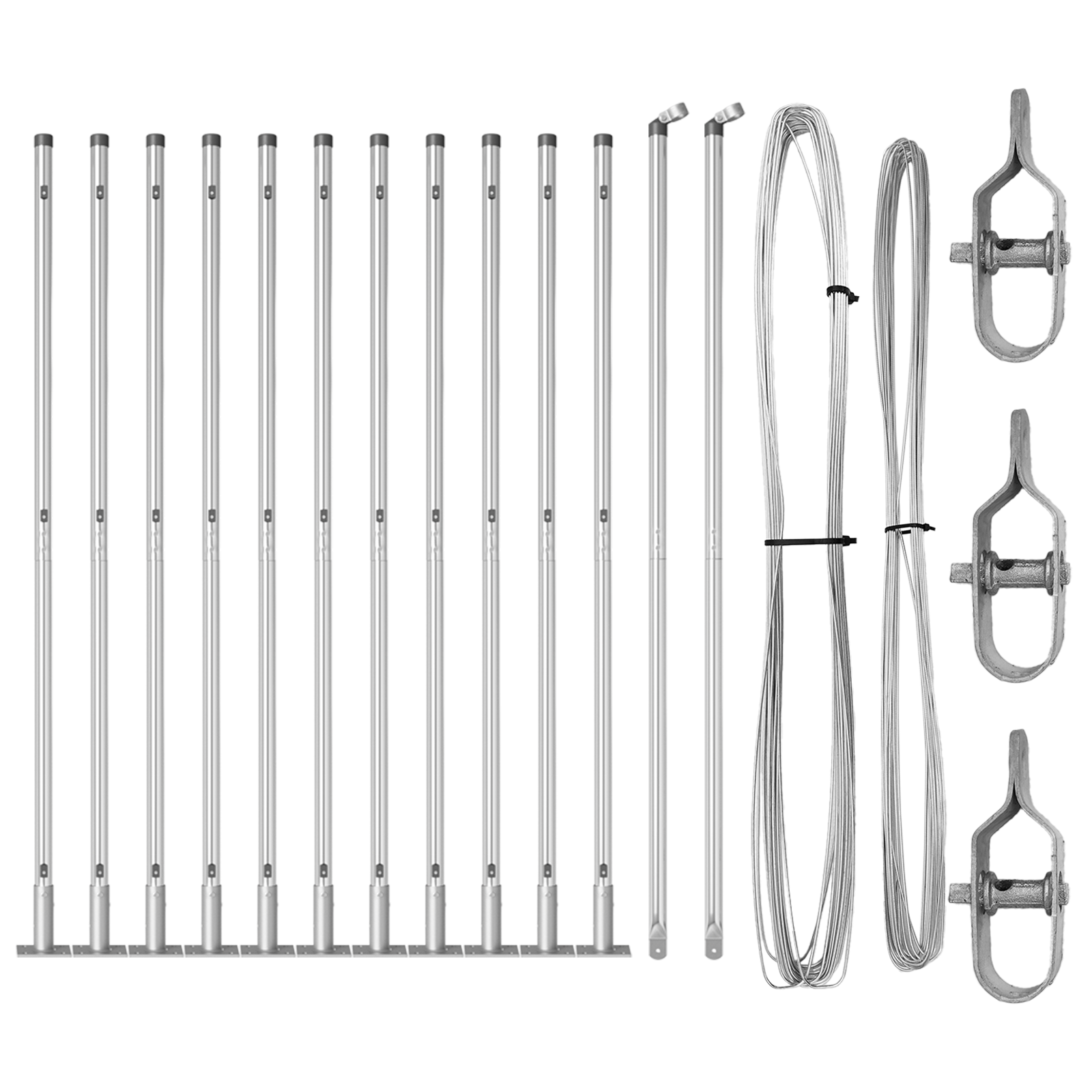Fence Posts with Base Plates 13 pcs Ø32mm 78,5cm Galvanised Steel - Image 3