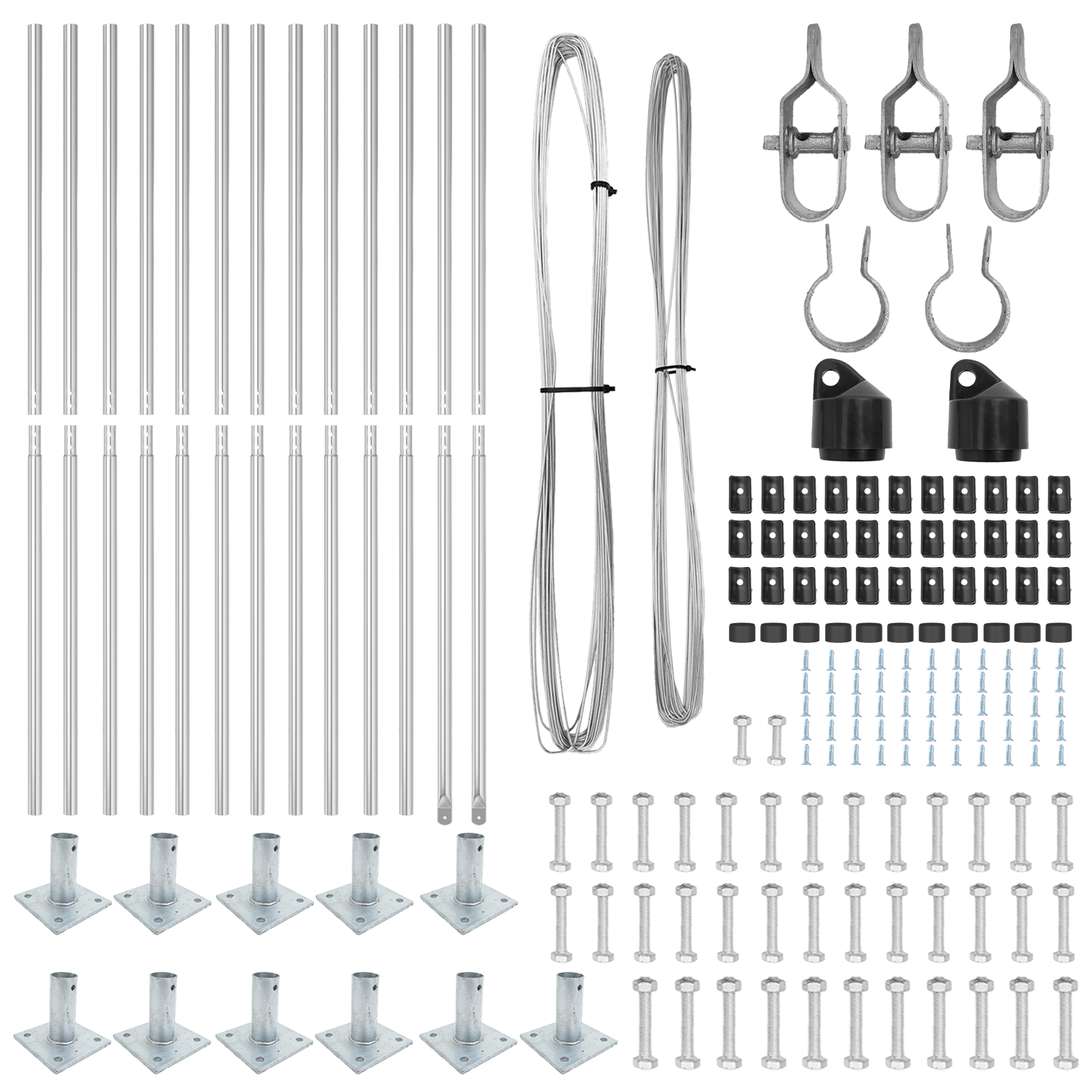Fence Posts with Base Plates 13 pcs Ø32mm 78,5cm Galvanised Steel - Image 4