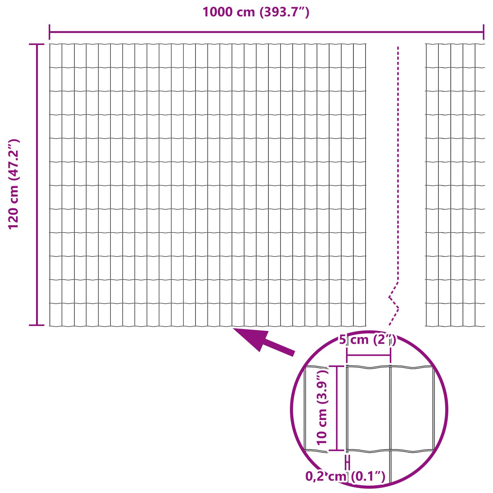 Euro Fence 1.2x10 m Galvanised Steel - Image 8