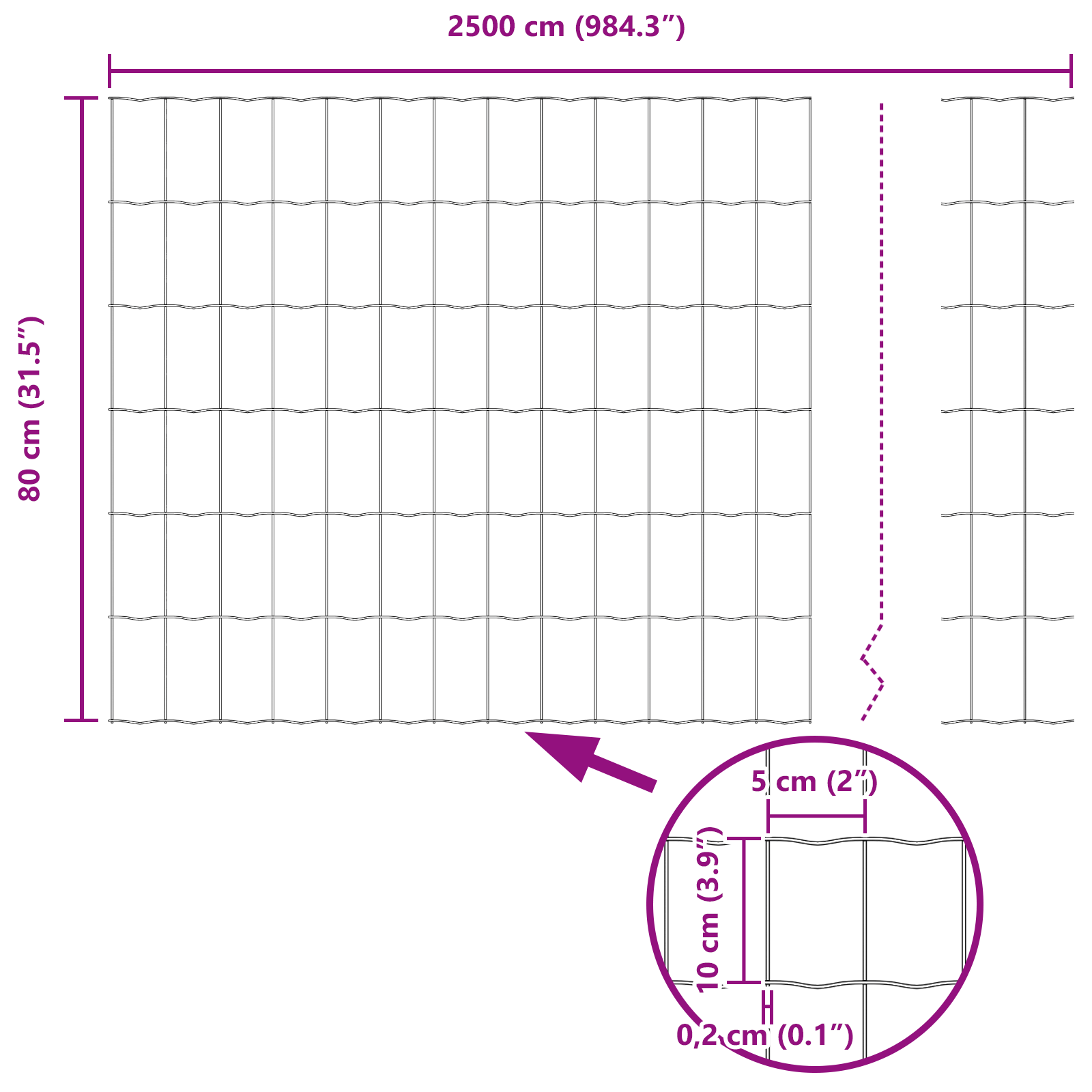 Euro Fence 0.8x25 m Galvanised Steel - Image 8
