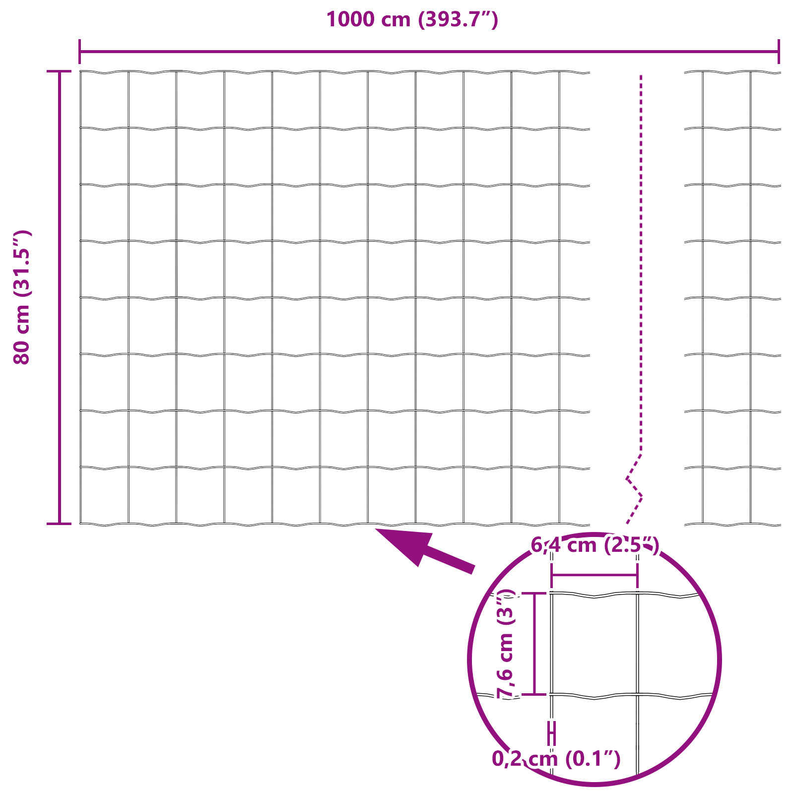 Euro Fence 0.8x10 m Galvanised Steel - Image 8