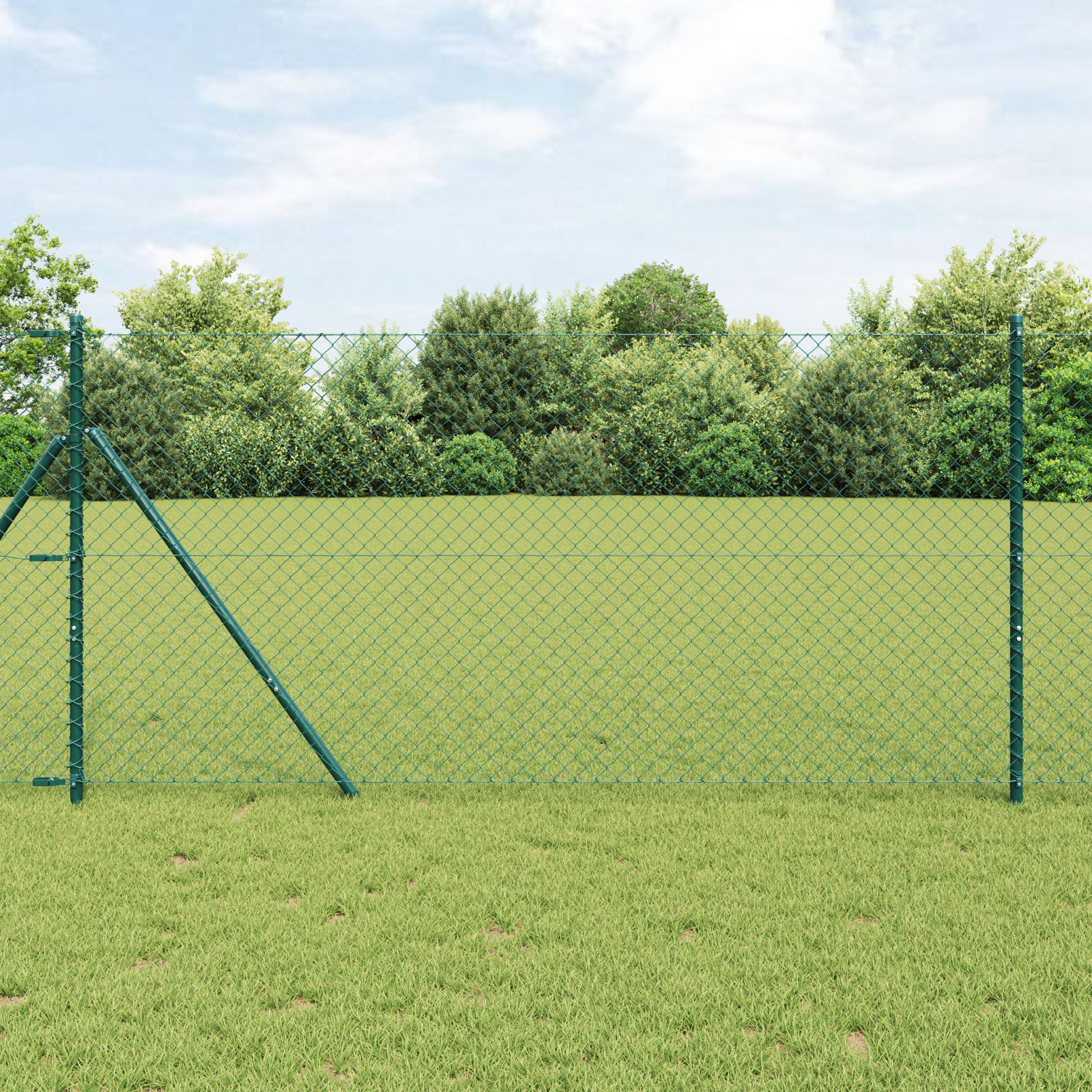 Chain Link Fence Green 1.6x10 m Steel