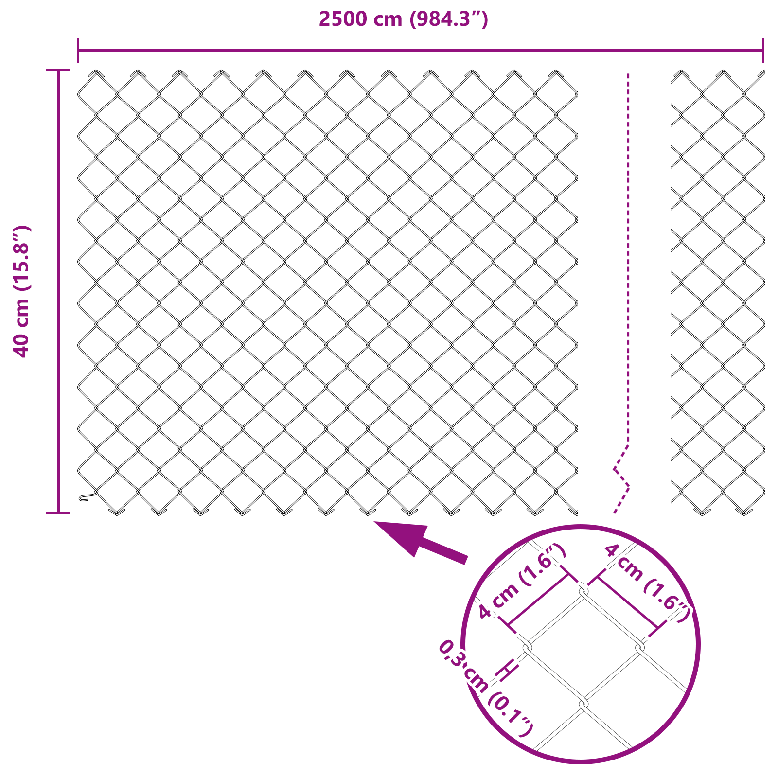 Chain Link Fence Green 0.4x25 m Steel - Image 8