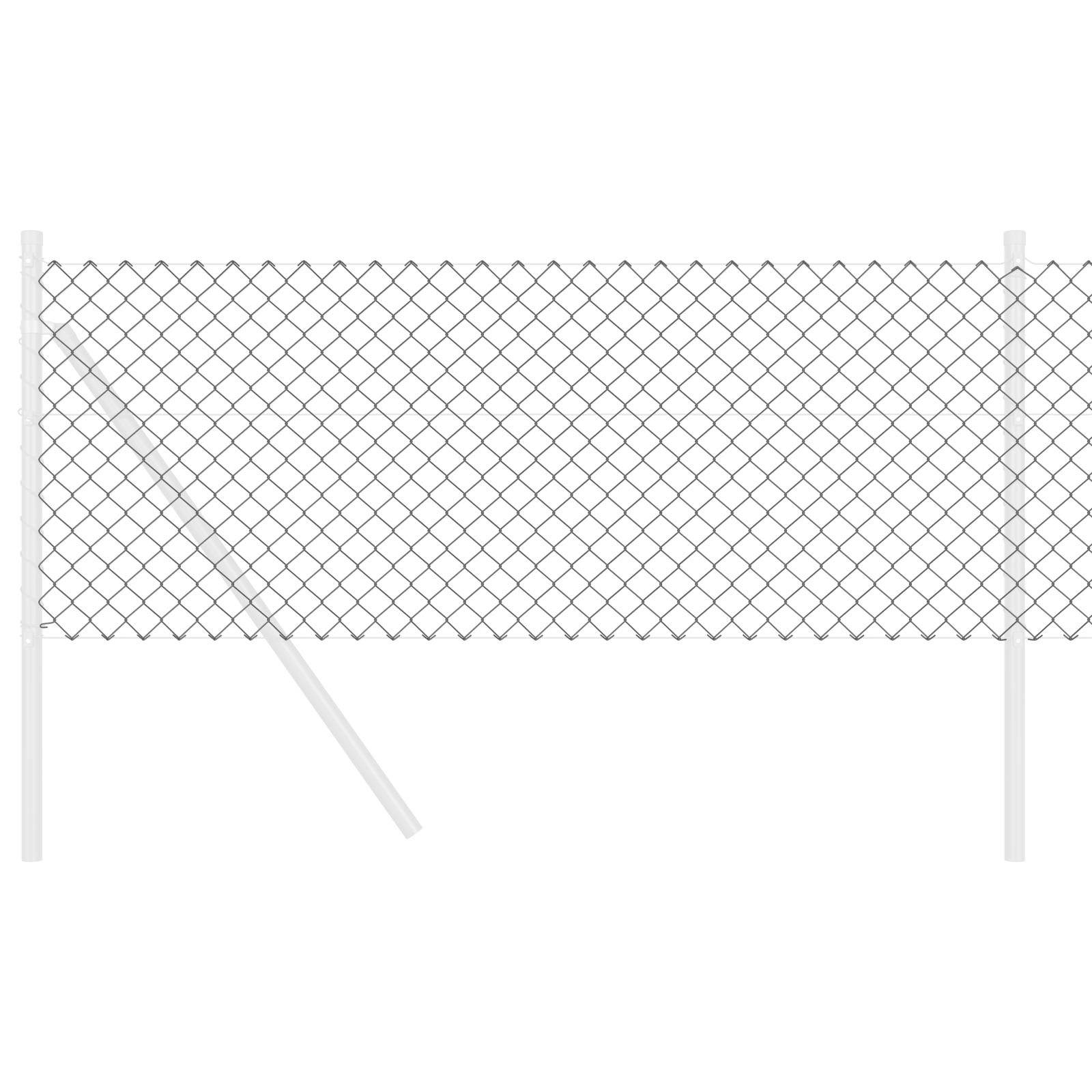 Chain Link Fence Grey 0.6x10 m Steel - Image 3