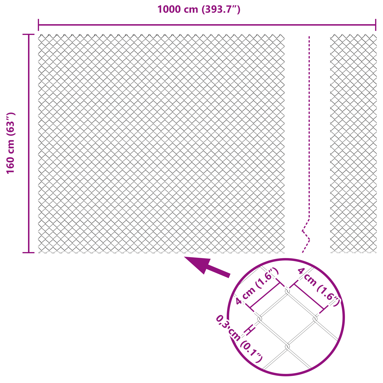 Chain Link Fence Grey 1.6x10 m Steel - Image 8