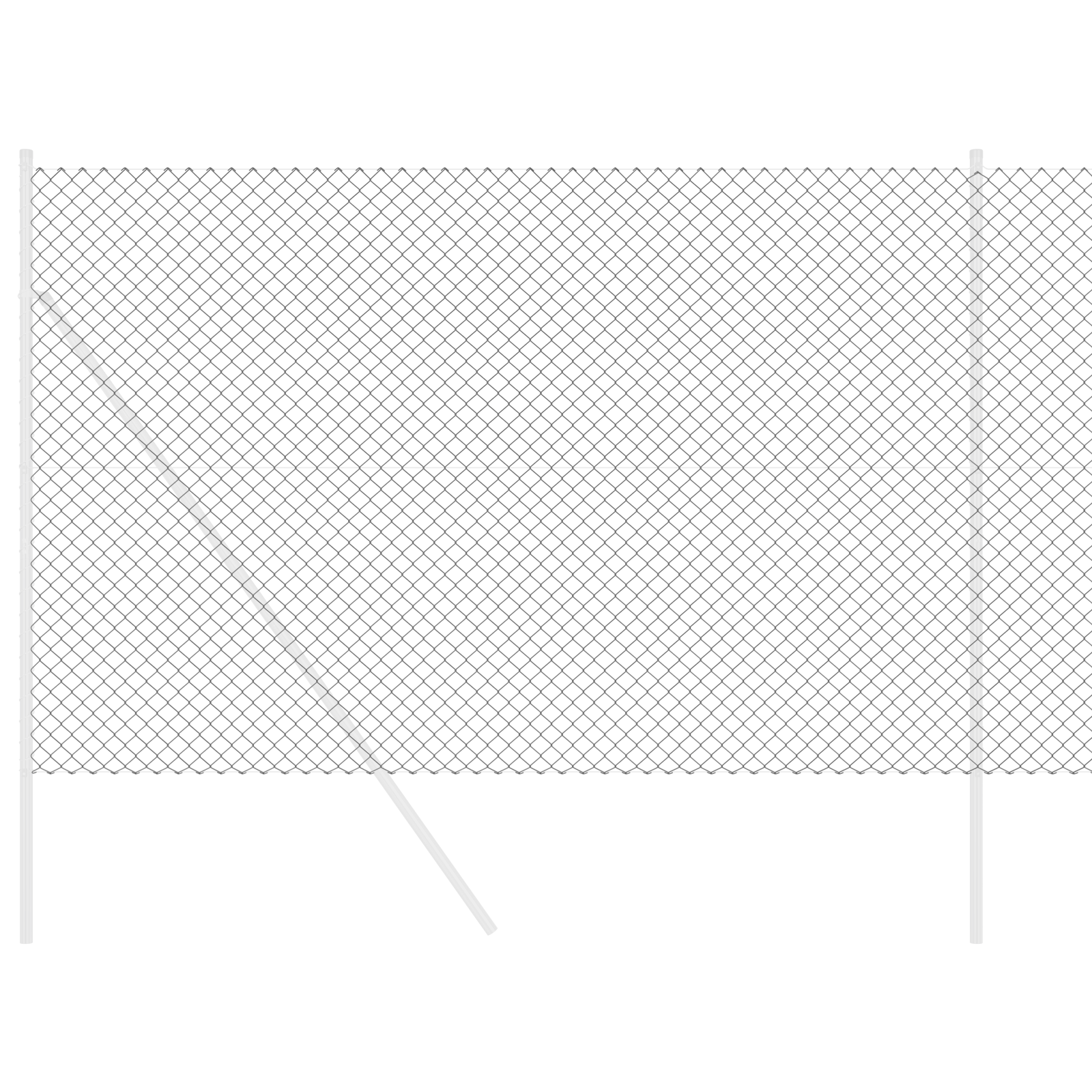 Chain Link Fence Grey 1.6x10 m Steel - Image 3