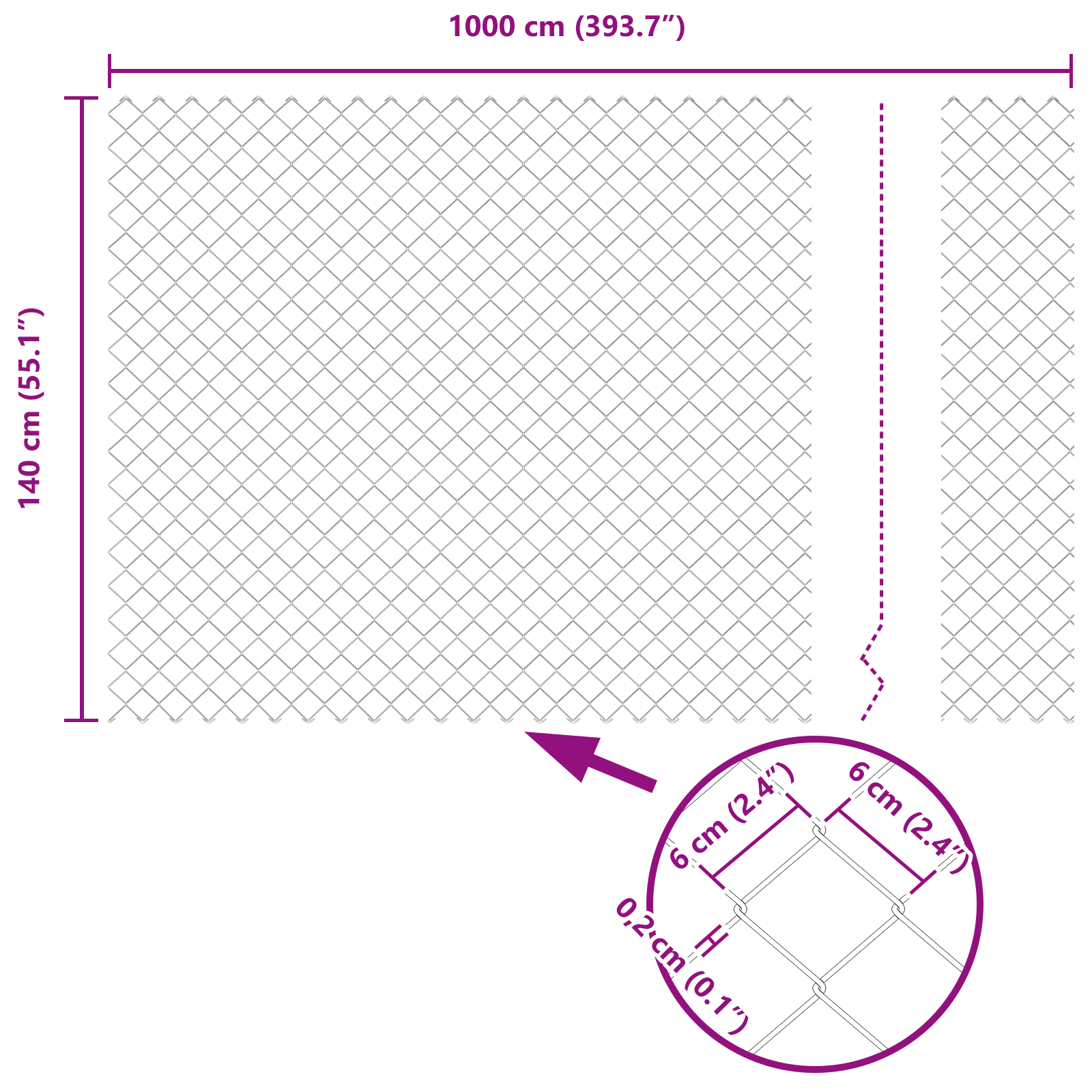 Chain Link Fence 1.4x10 m Galvanised Steel - Image 8