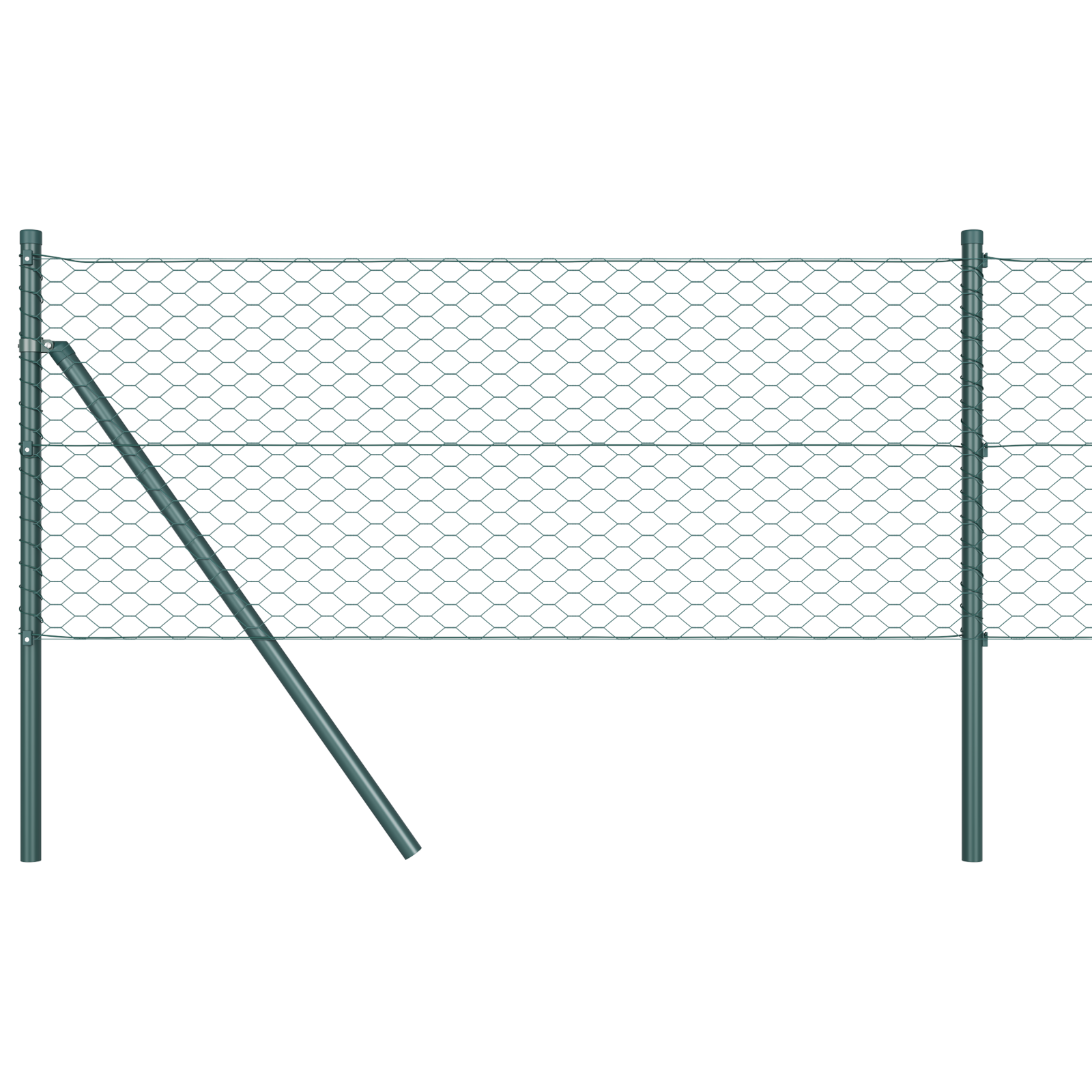 Thumbnail - vidaXL Hexagon Zaun Grün 0.8x25 m Stahl