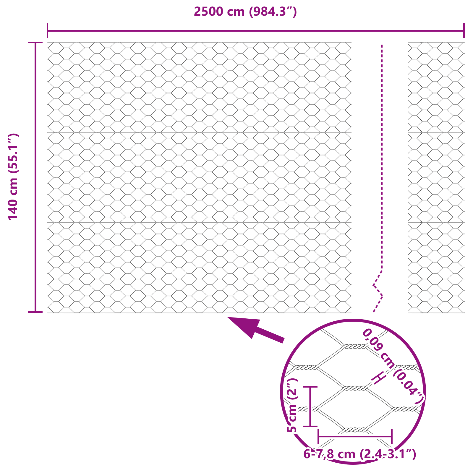 Hexagon Fence Green 1.4x25 m Steel - Image 8