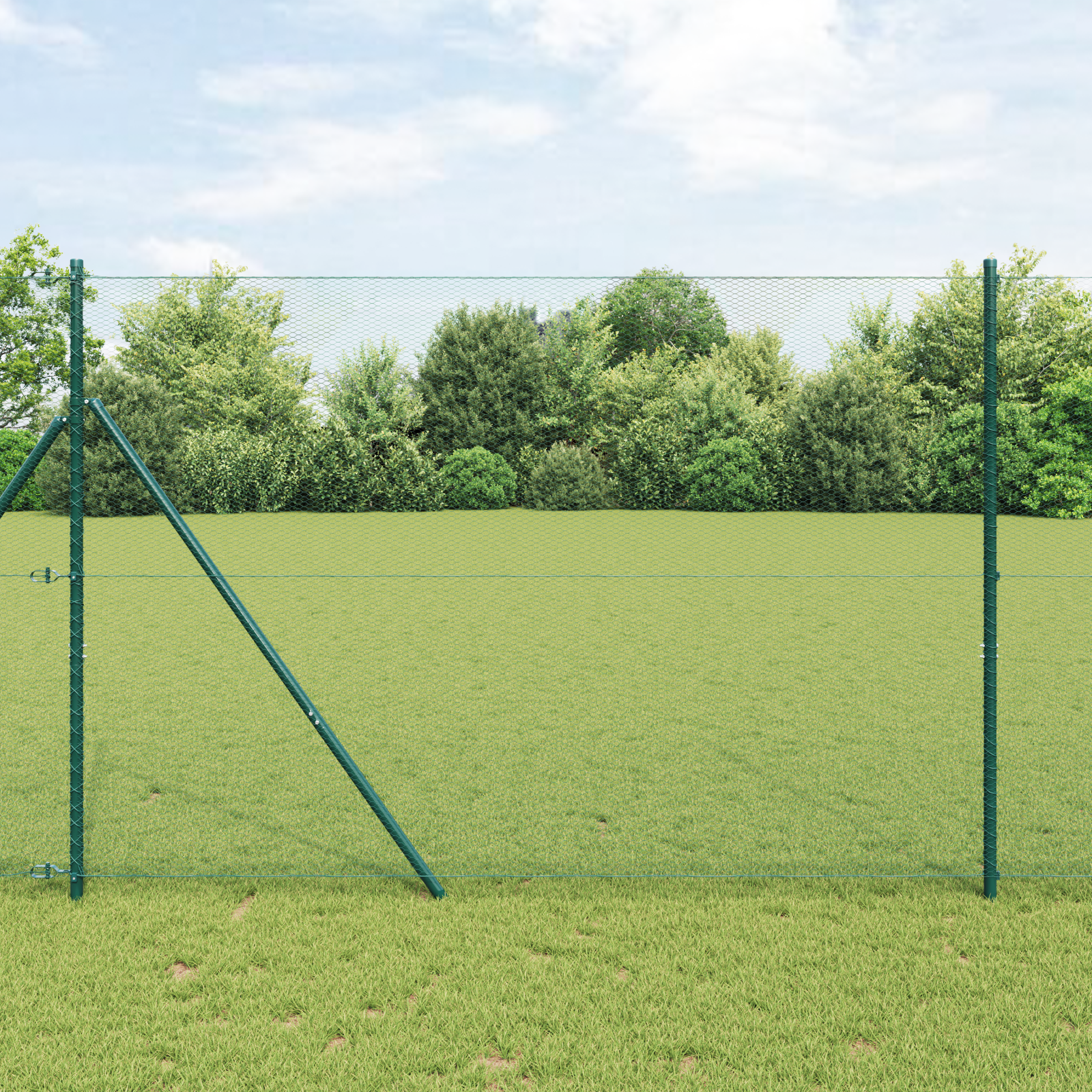 Hexagon Fence Green 1.6x25 m Steel