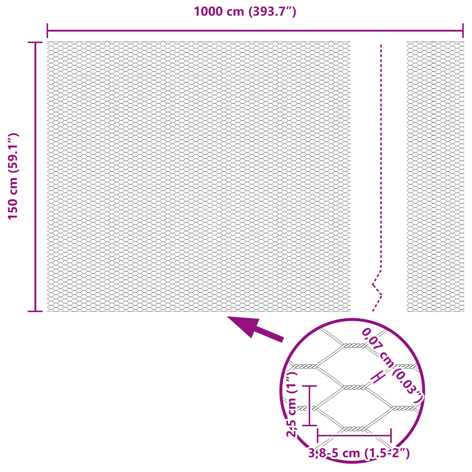 Hexagon Fence Grey 1.5x10 m Steel - Image 8