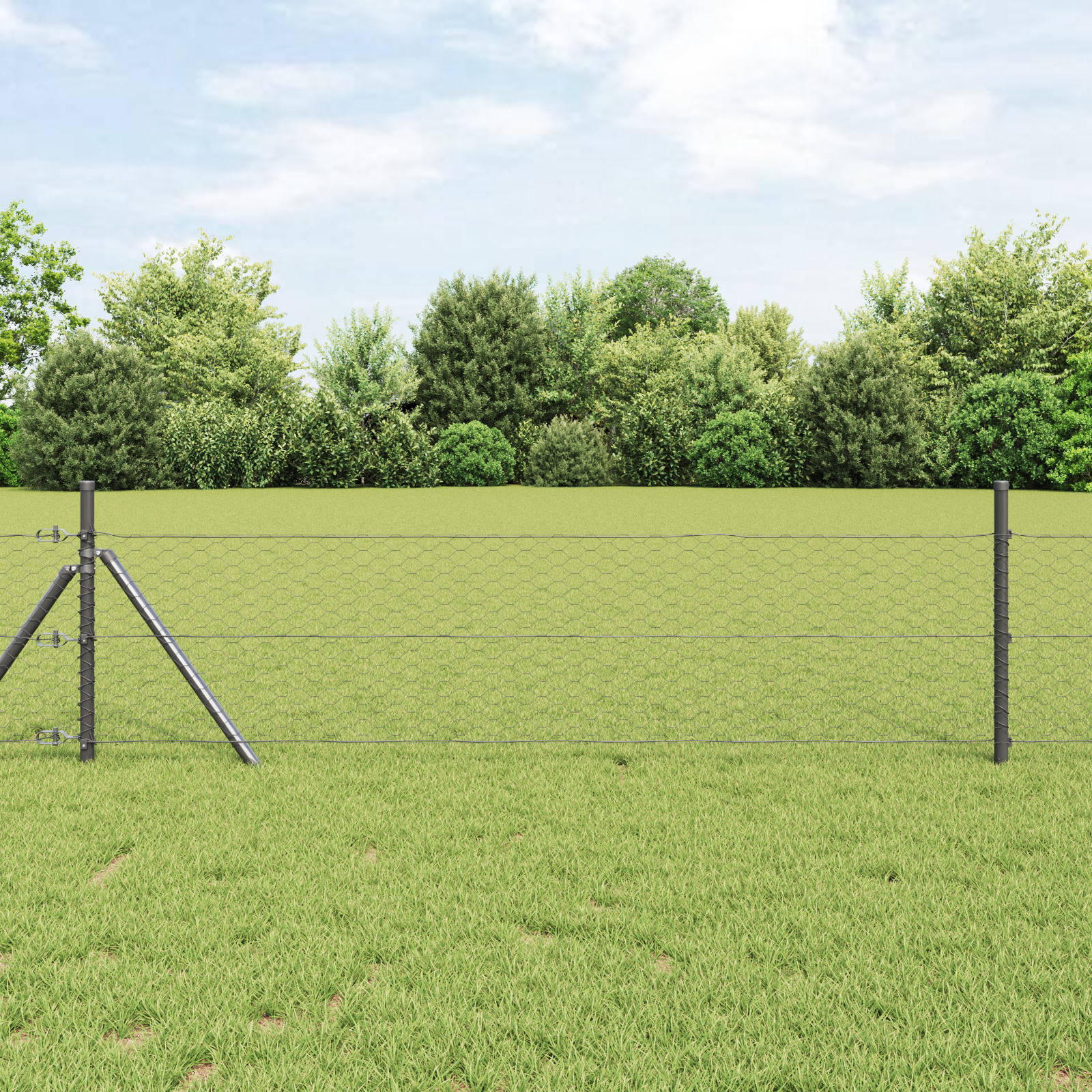 Hexagon Fence Grey 0.4x50 m Steel