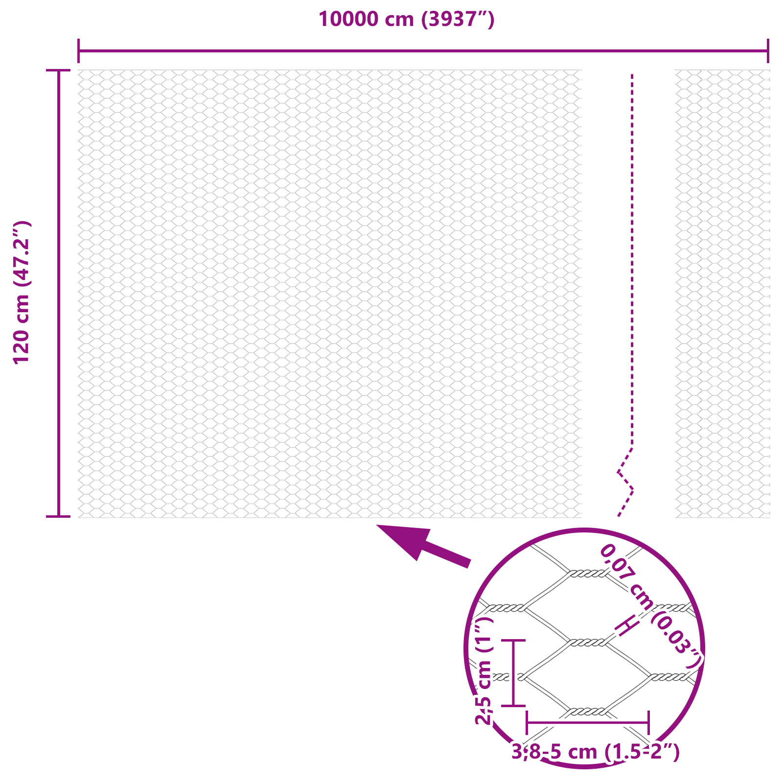 Hexagon Fence Grey 1.2x100 m Steel - Image 8