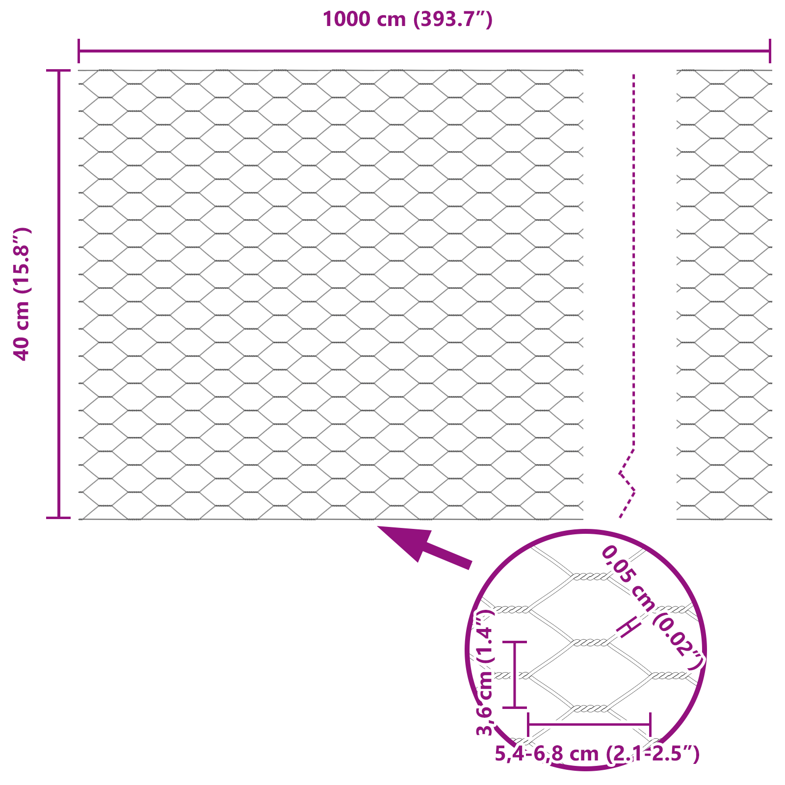 Hexagon Fence 0.4x10 m Galvanised Steel - Image 8