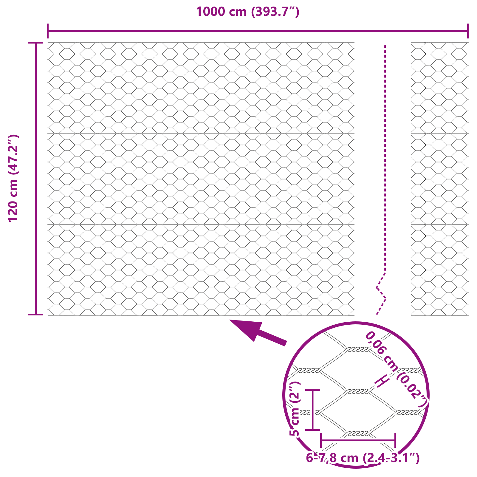 Hexagon Fence 1.2x10 m Galvanised Steel - Image 8