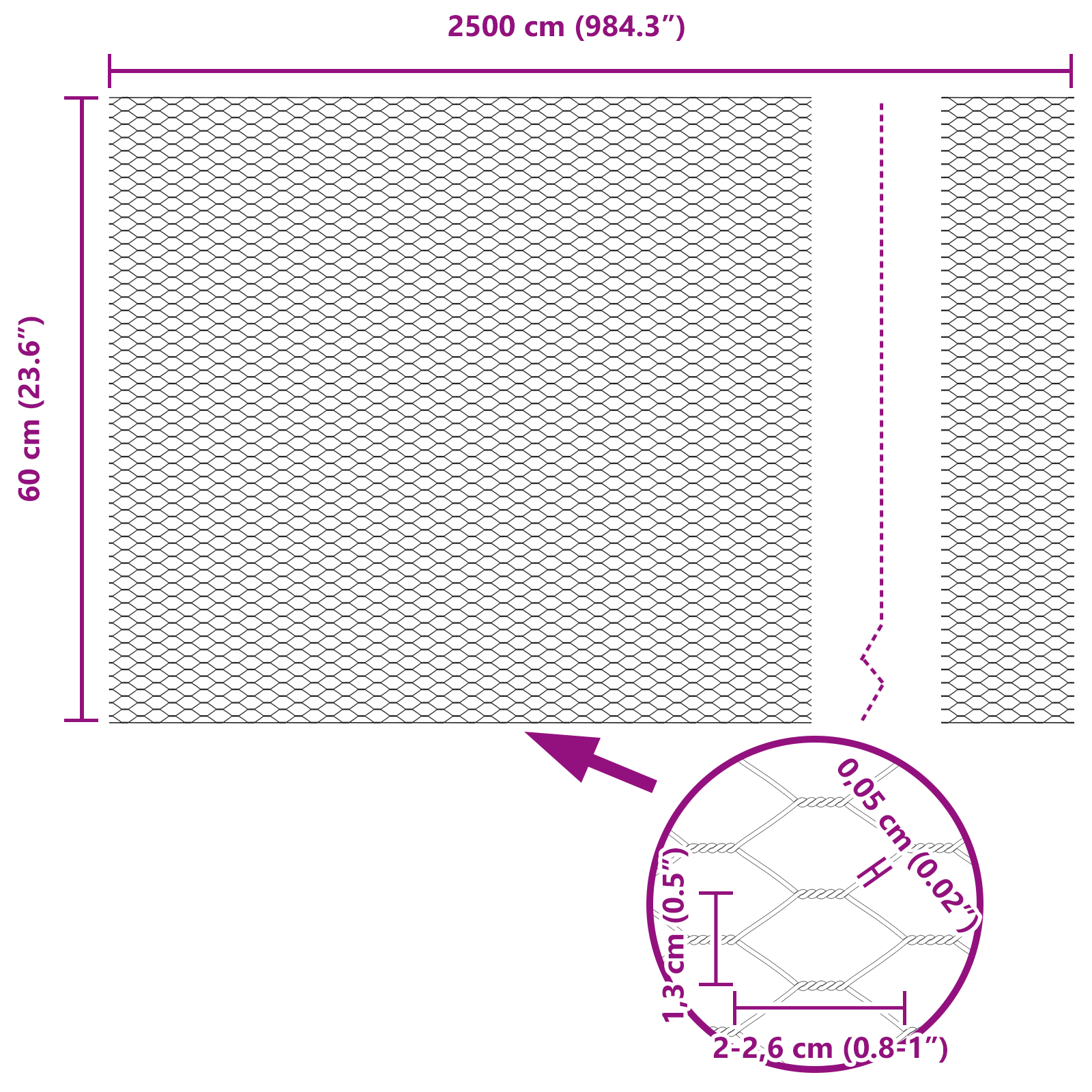 Hexagon Fence 0.6x25 m Galvanised Steel - Image 8