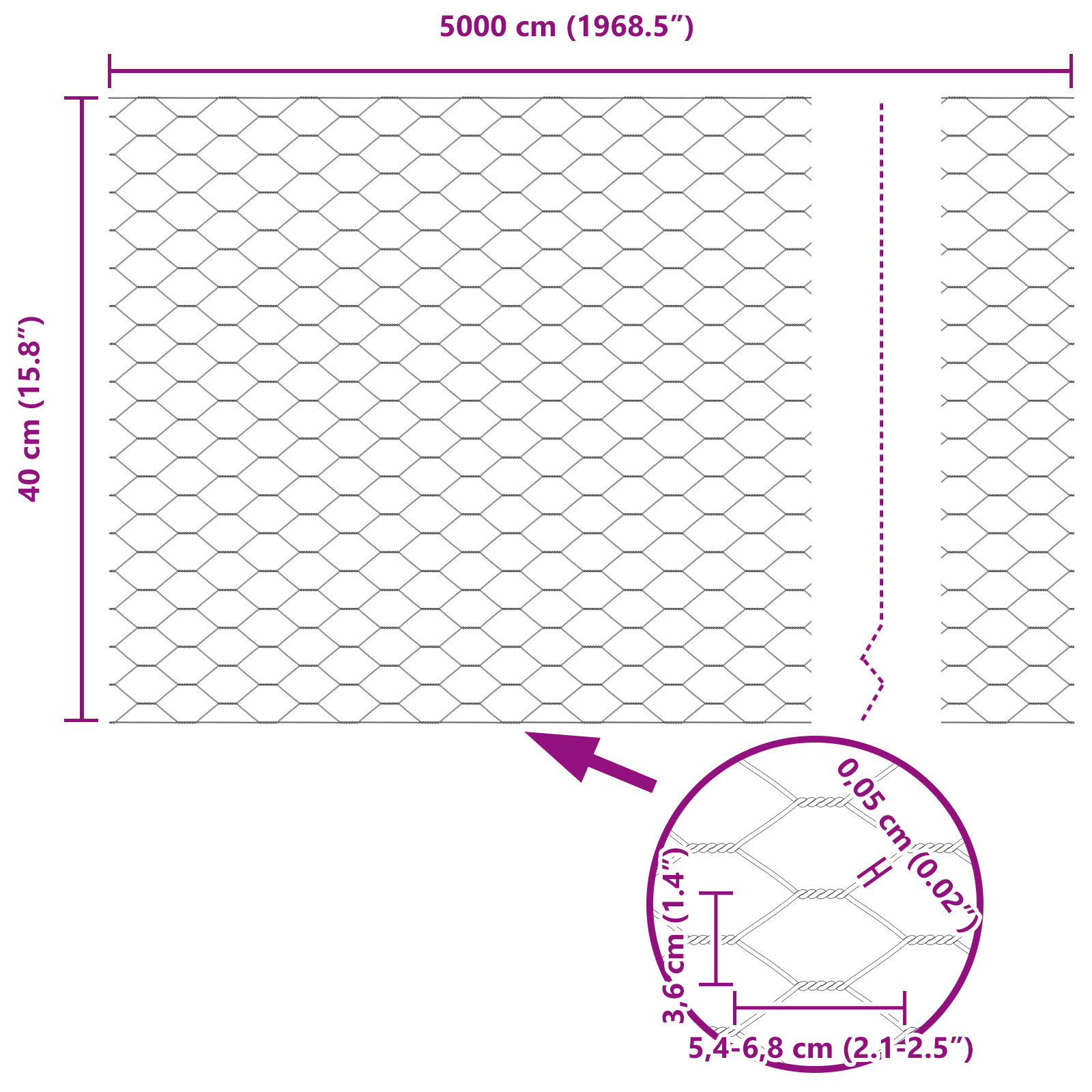 Hexagon Fence 0.4x50 m Galvanised Steel - Image 8