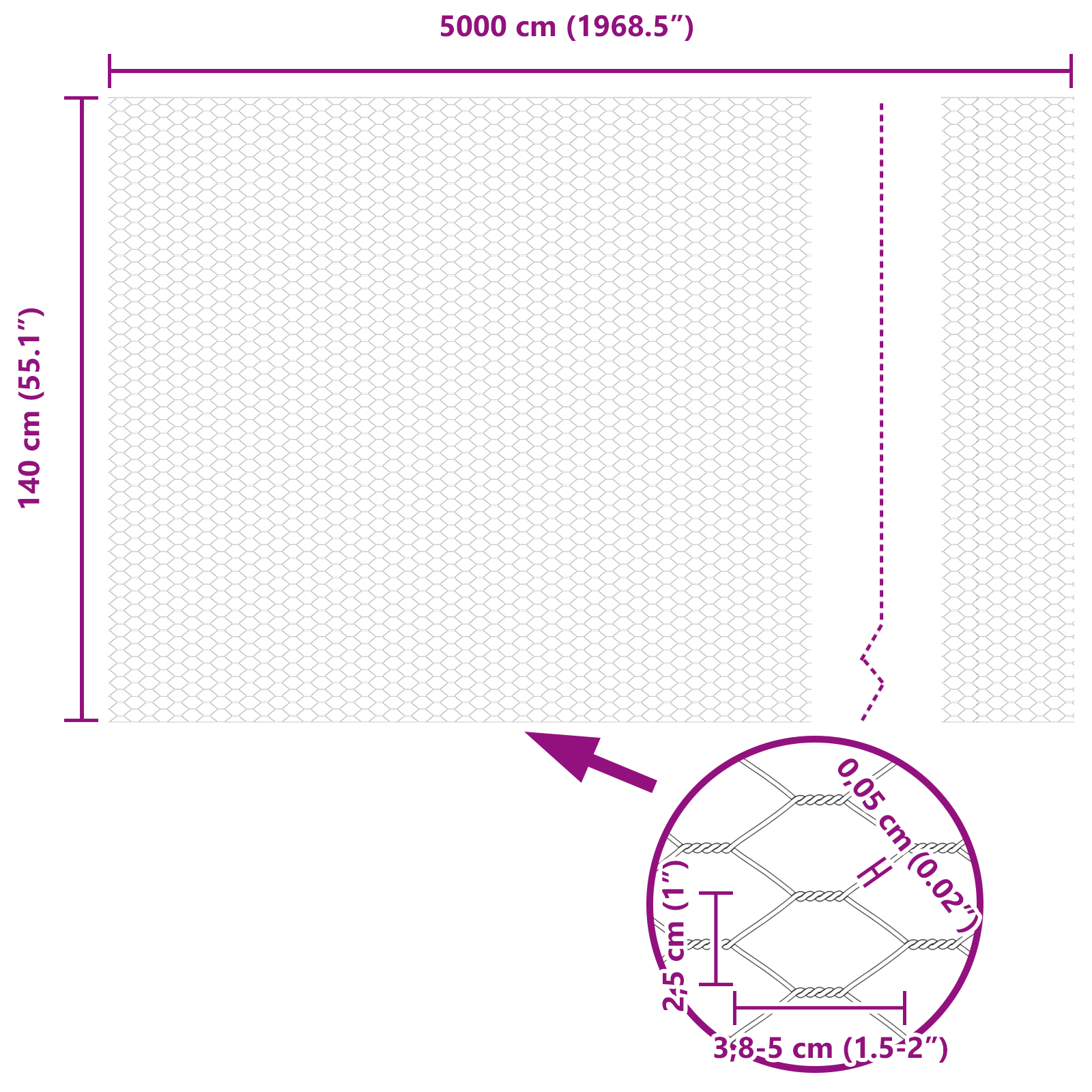 Hexagon Fence 1.4x50 m Galvanised Steel - Image 8