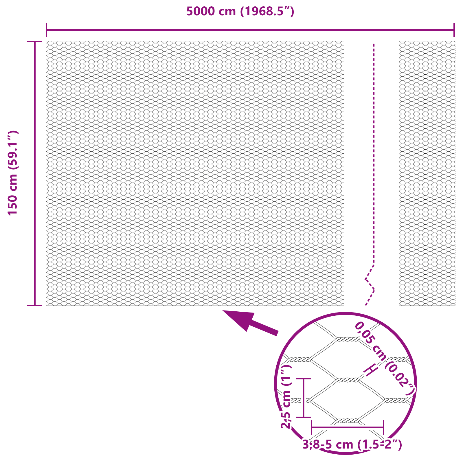 Hexagon Fence 1.5x50 m Galvanised Steel - Image 8