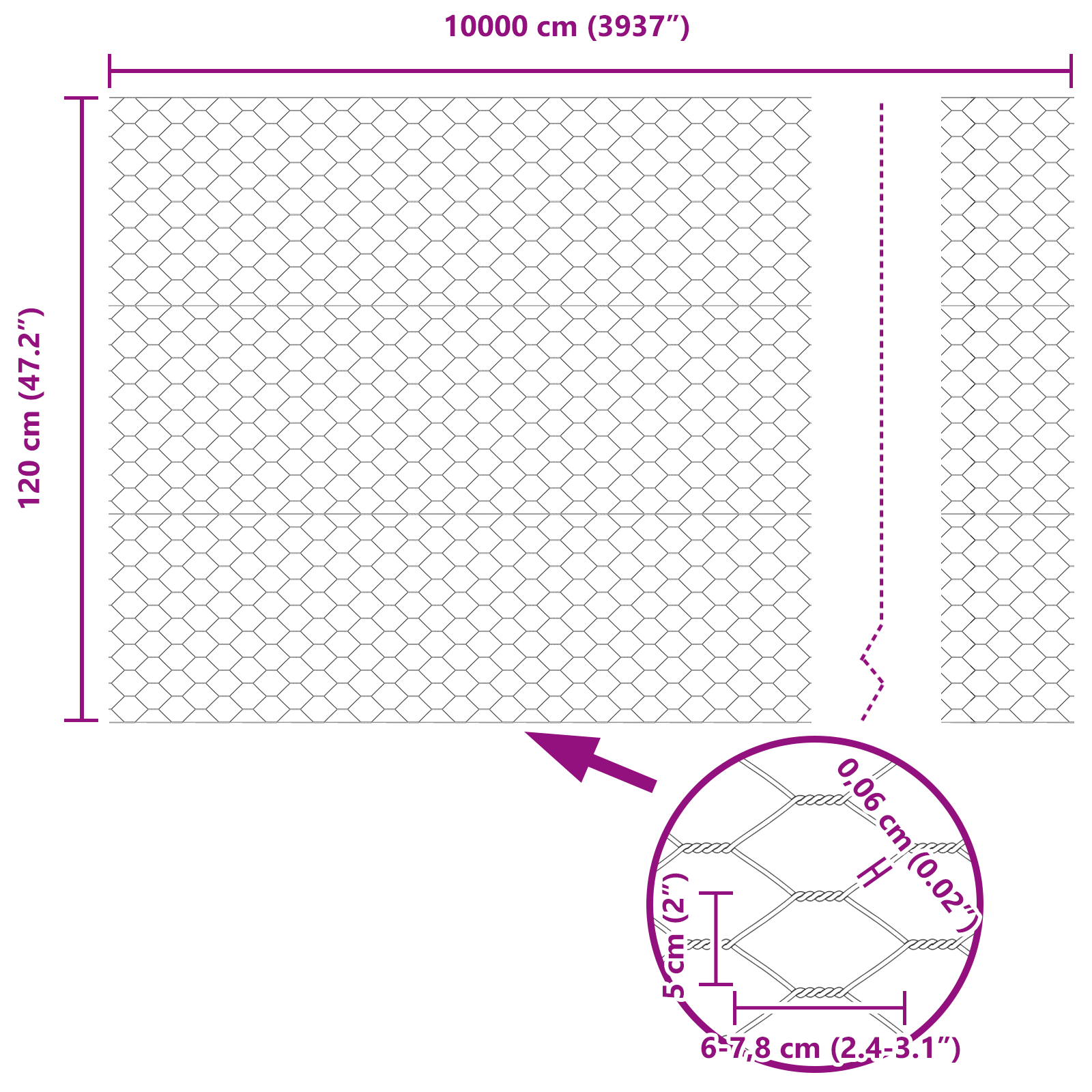Hexagon Fence 1.2x100 m Galvanised Steel - Image 8