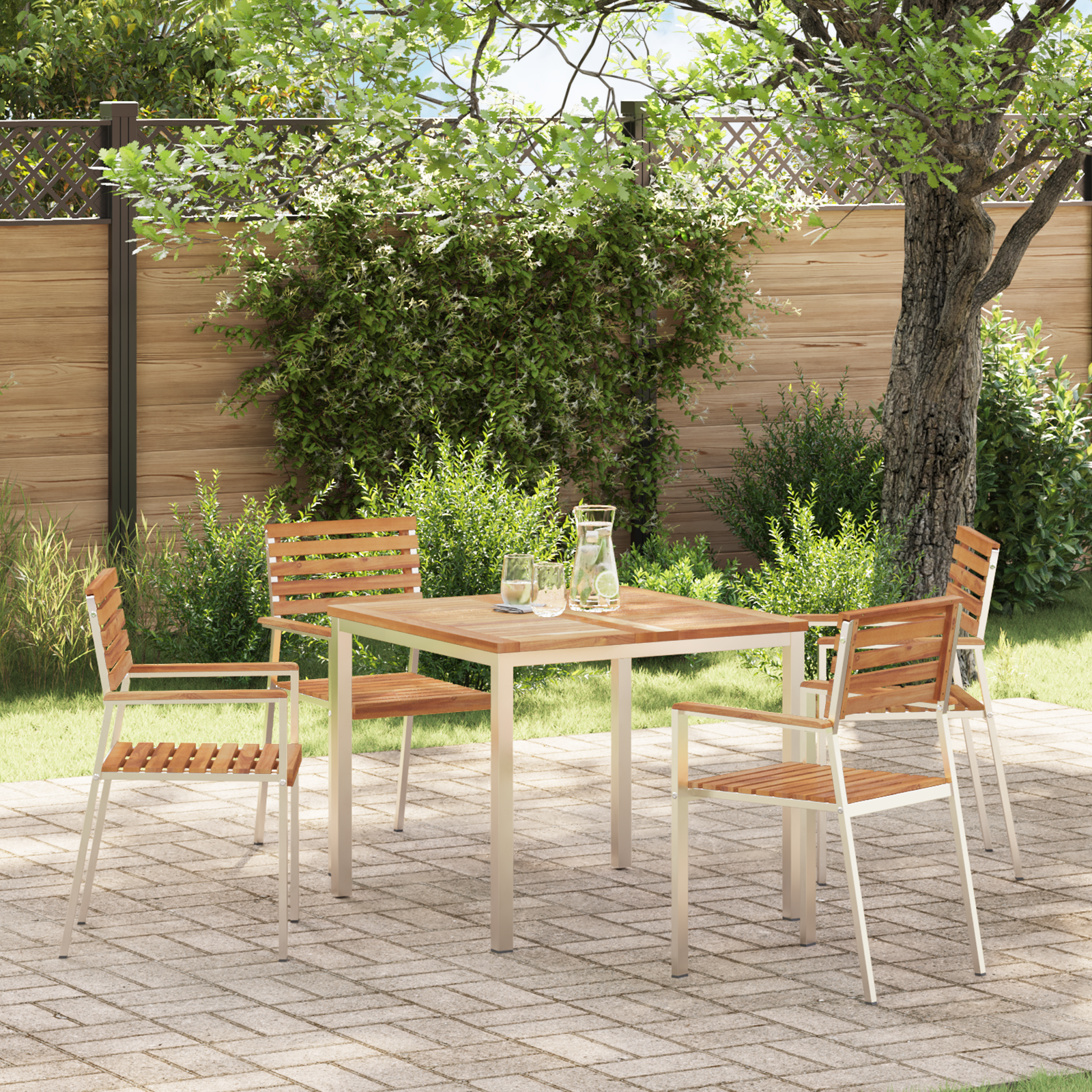 Buitentafel 90x90x74.5 cm Massief Teakhout