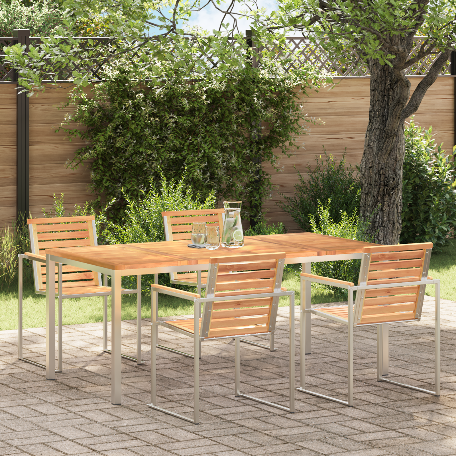 Buiten Eettafel 180x90x75 cm Massief Teakhout