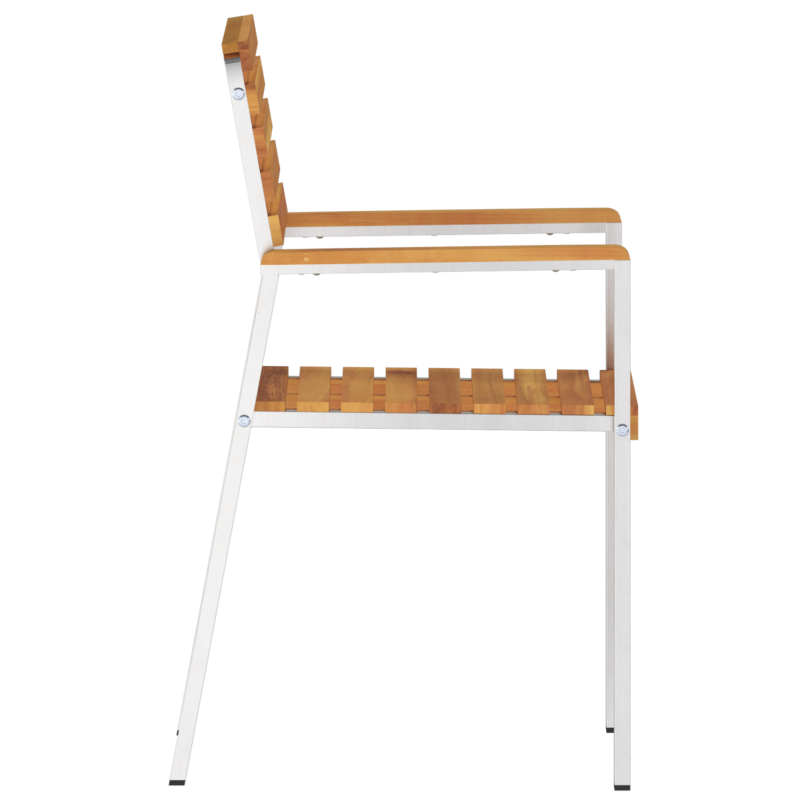 Stackable Garden Chairs 2 pcs Solid Wood Acacia&Stainless Steel - Image 6