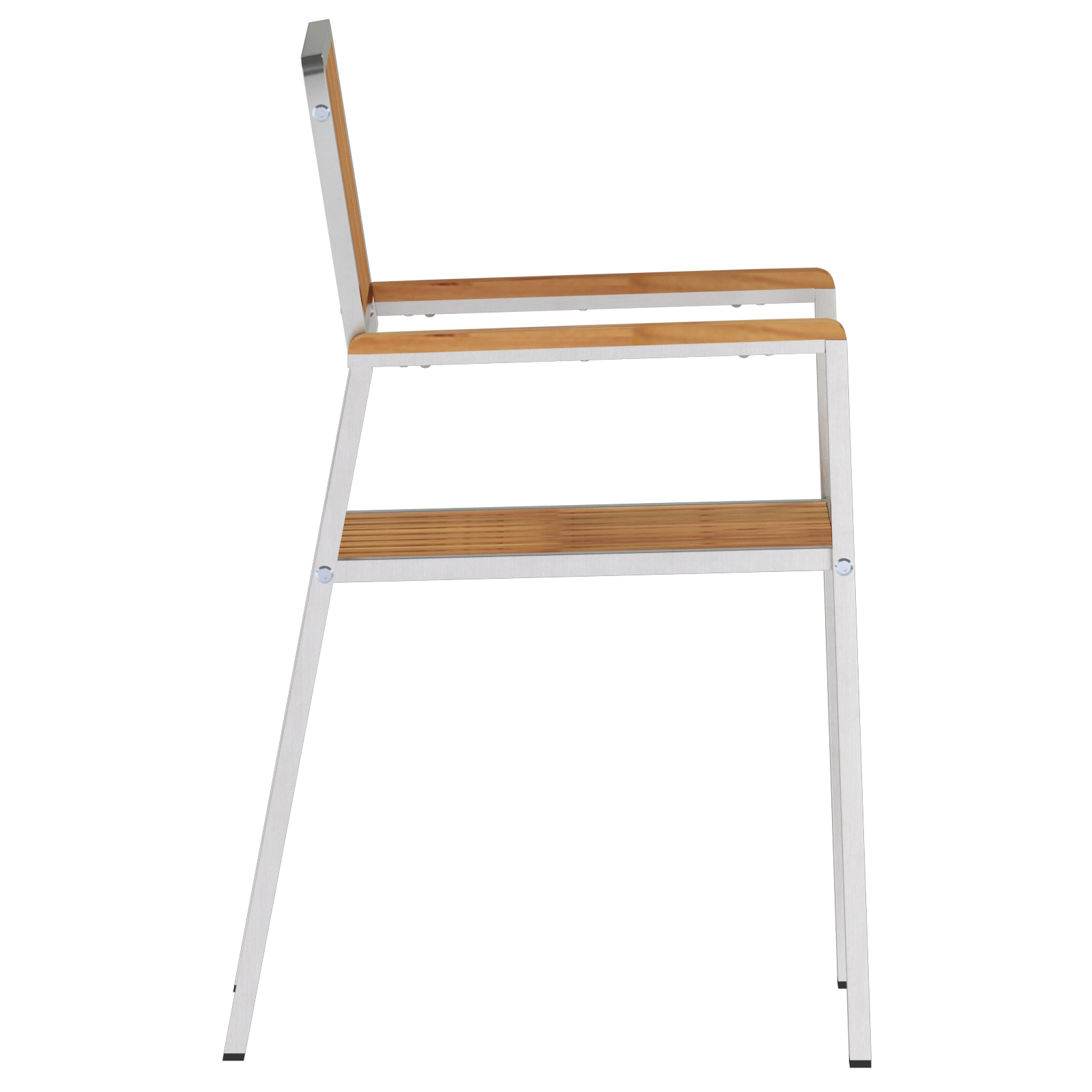 Stackable Garden Chairs 4 pcs Solid Wood Teak&Stainless Steel - Image 6