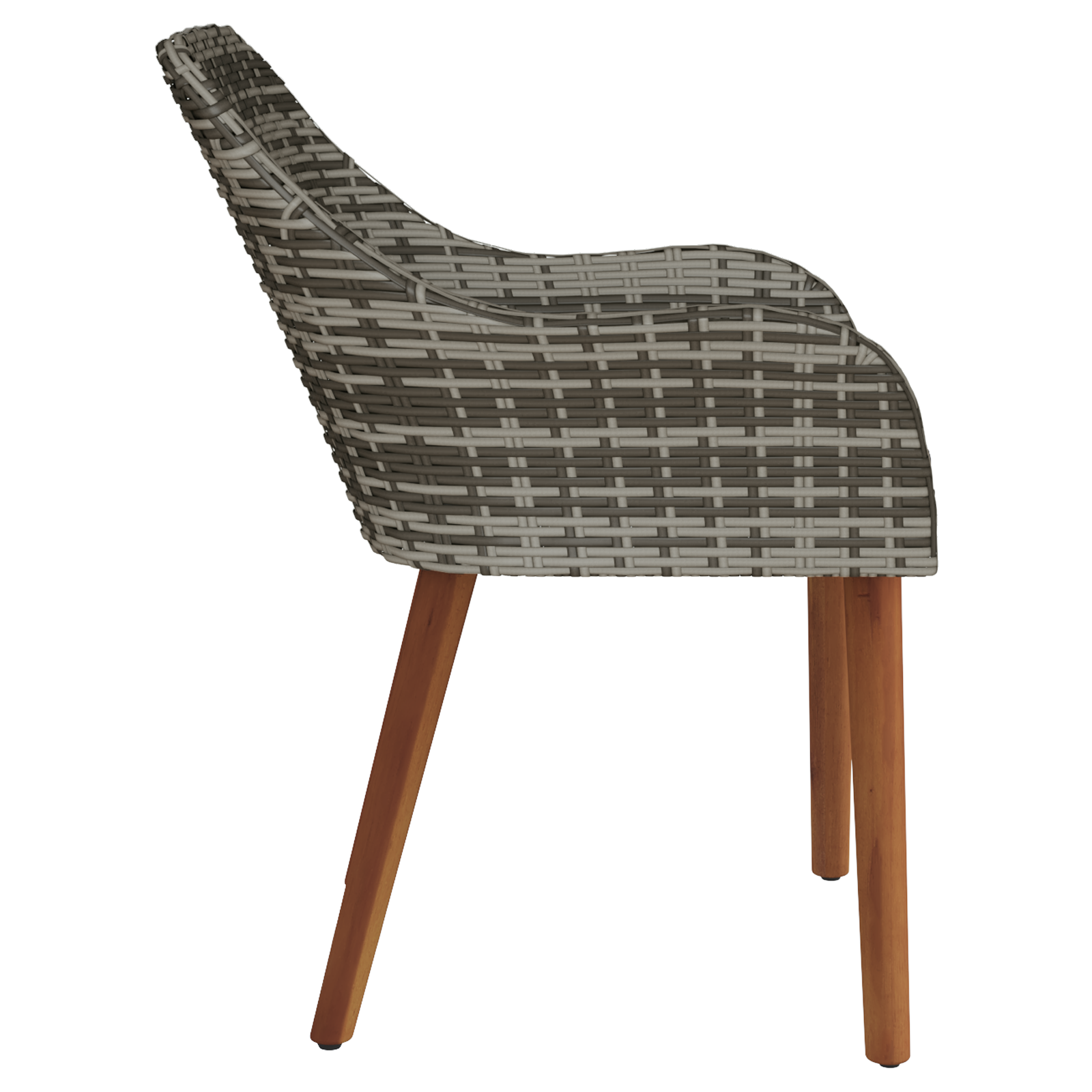 Garden Chairs with Cushions 2 pcs Grey Poly Rattan - Image 6