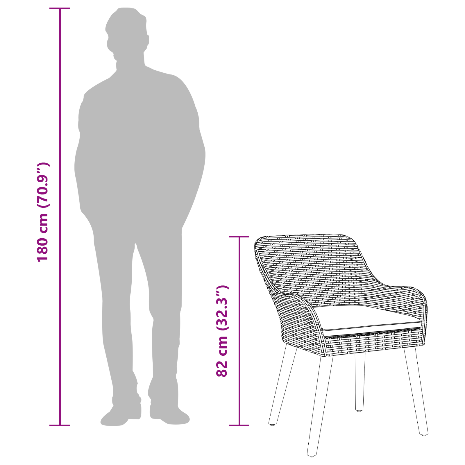 Garden Chairs with Cushions 2 pcs Grey Poly Rattan - Image 11