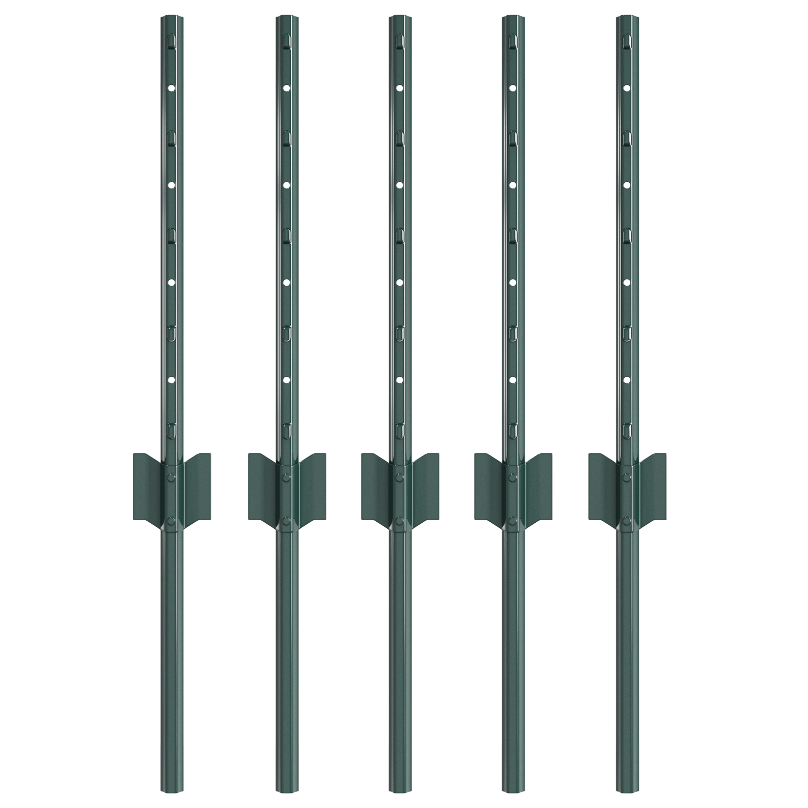 Fence Posts 5 pcs U-Channel Green 40 cm Steel - Image 2