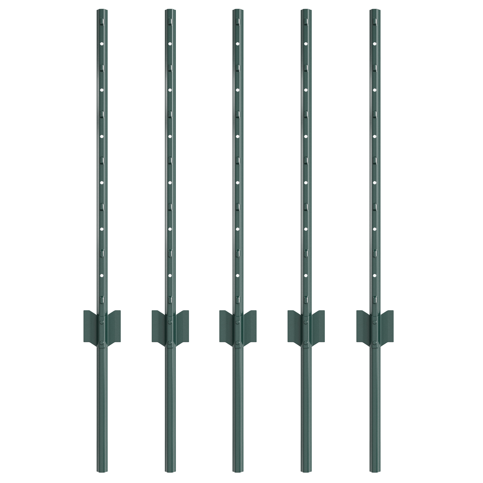 Fence Posts 5 pcs U-Channel Green 60 cm Steel - Image 2