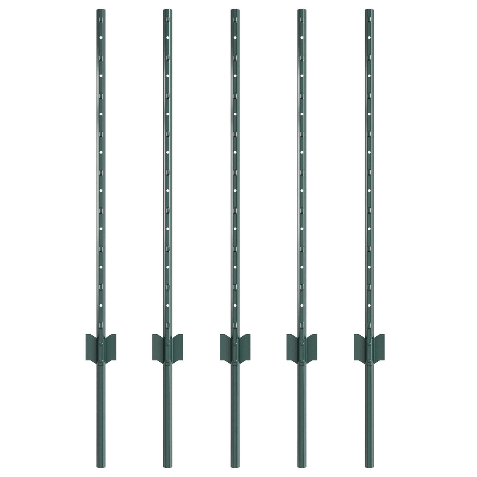 Fence Posts 5 pcs U-Channel Green 80 cm Steel - Image 2