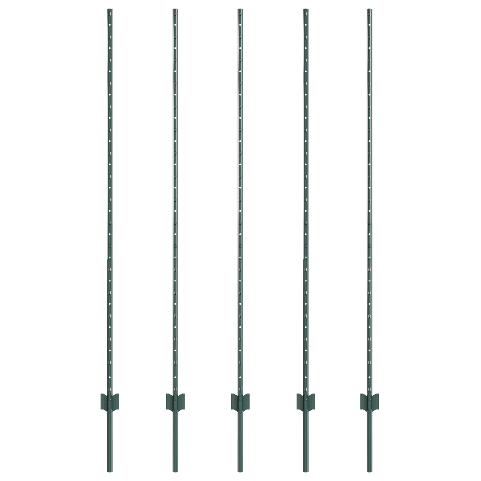 Fence Posts 5 pcs U-Channel Green 160 cm Steel - Image 2