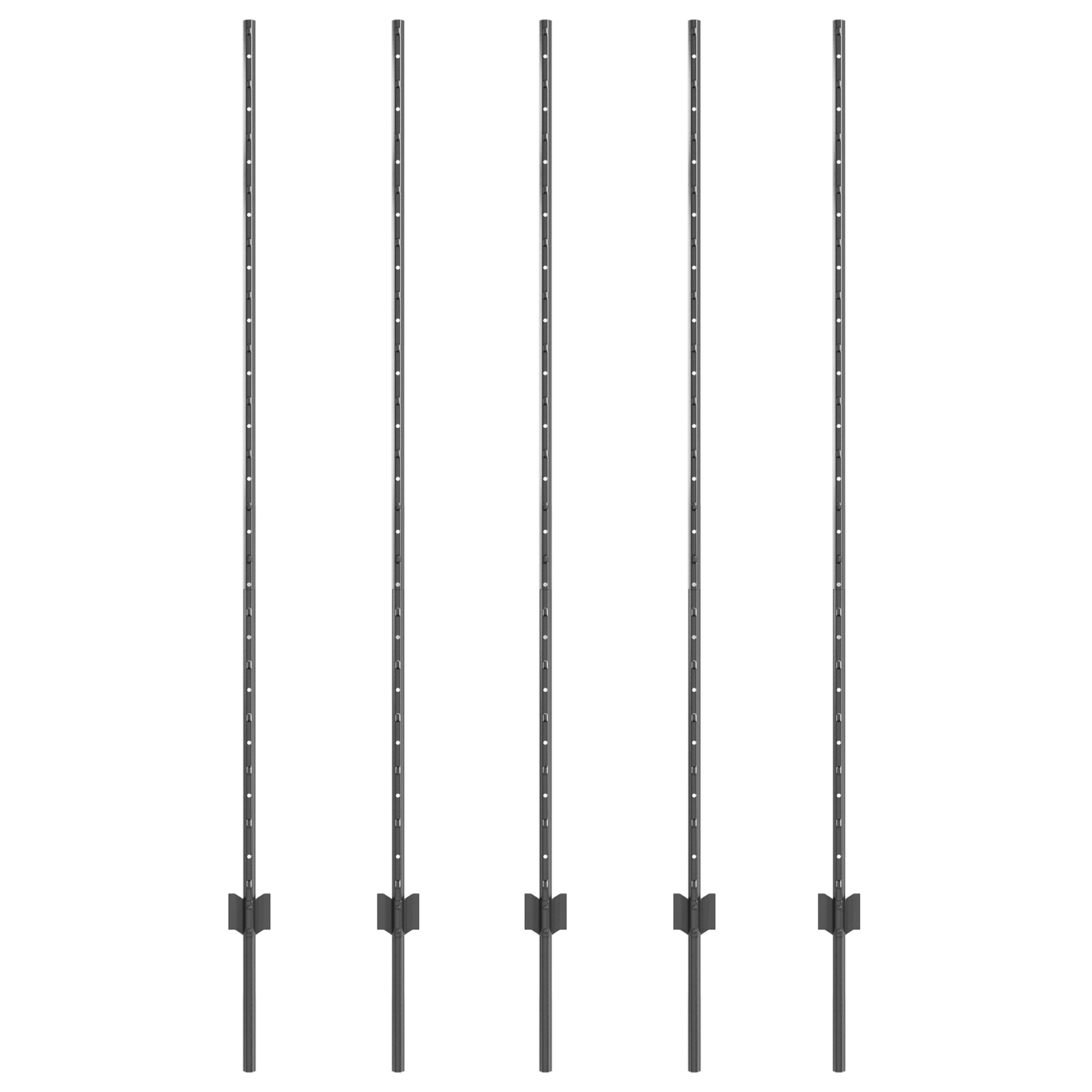 Fence Posts 10 pcs U-Channel Grey 150 cm Steel - Image 2