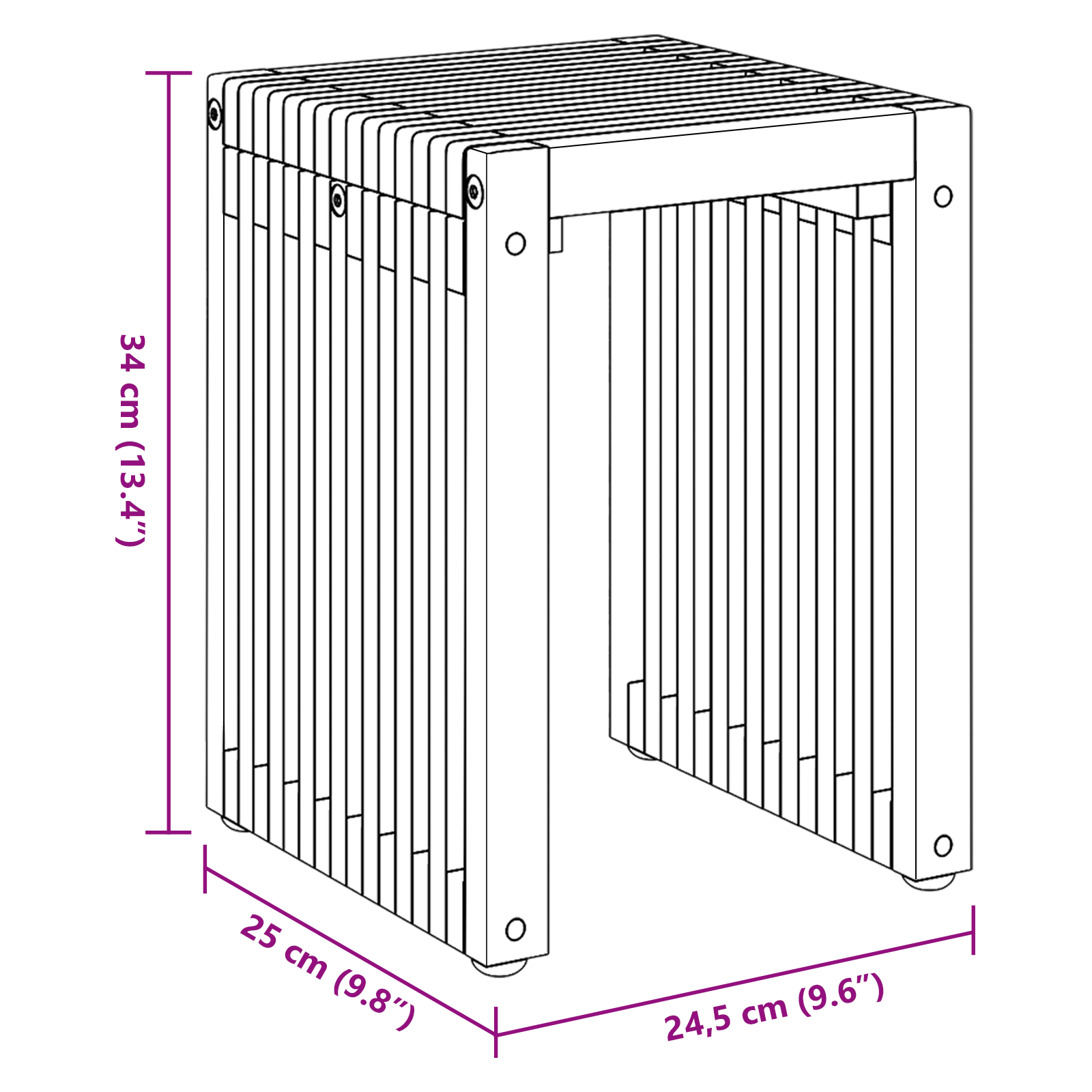 Garden Nest of Side Tables 3 pcs Solid Wood Teak - Image 11