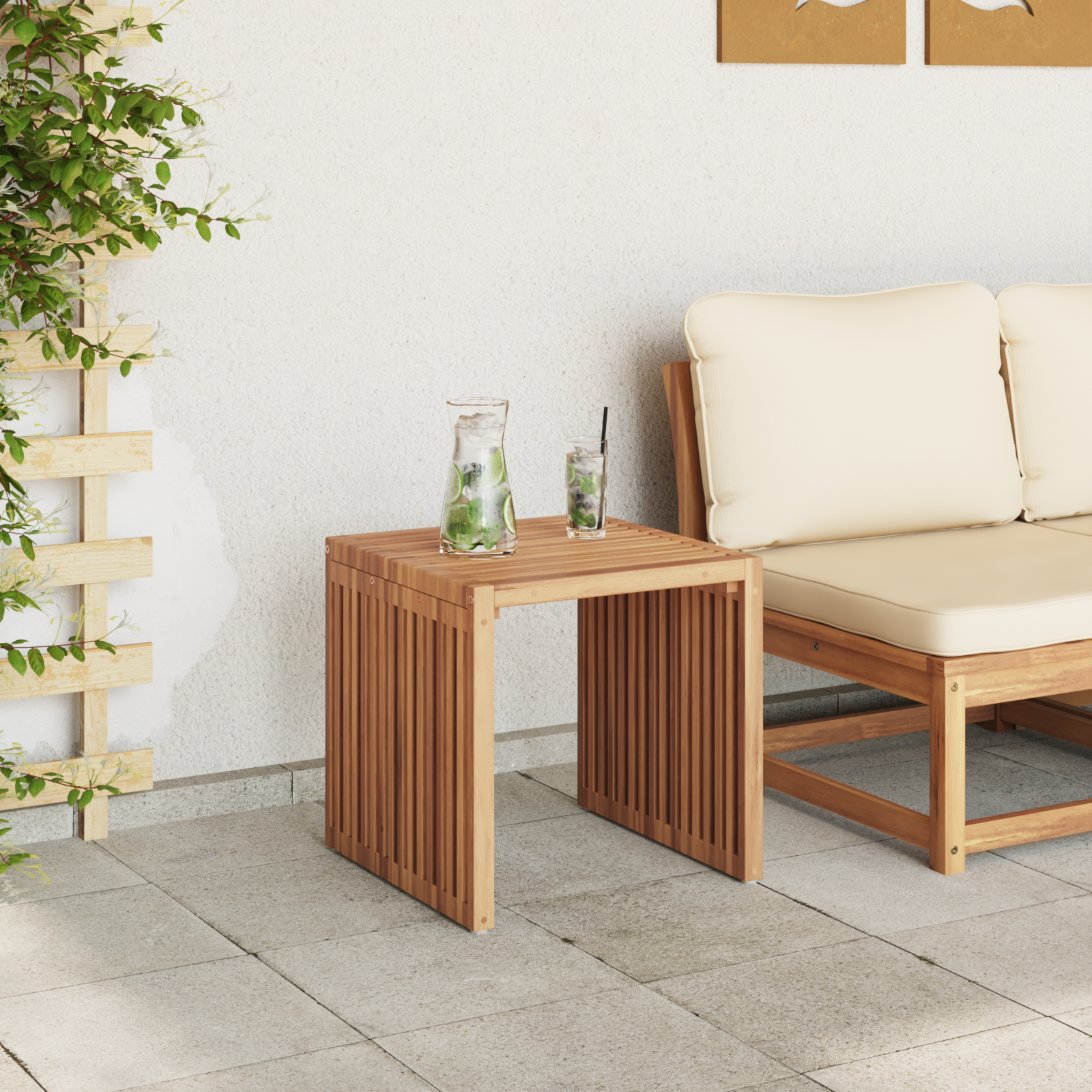 Garden Side Table 45x42.5x45 cm Solid Wood Teak - Image 4