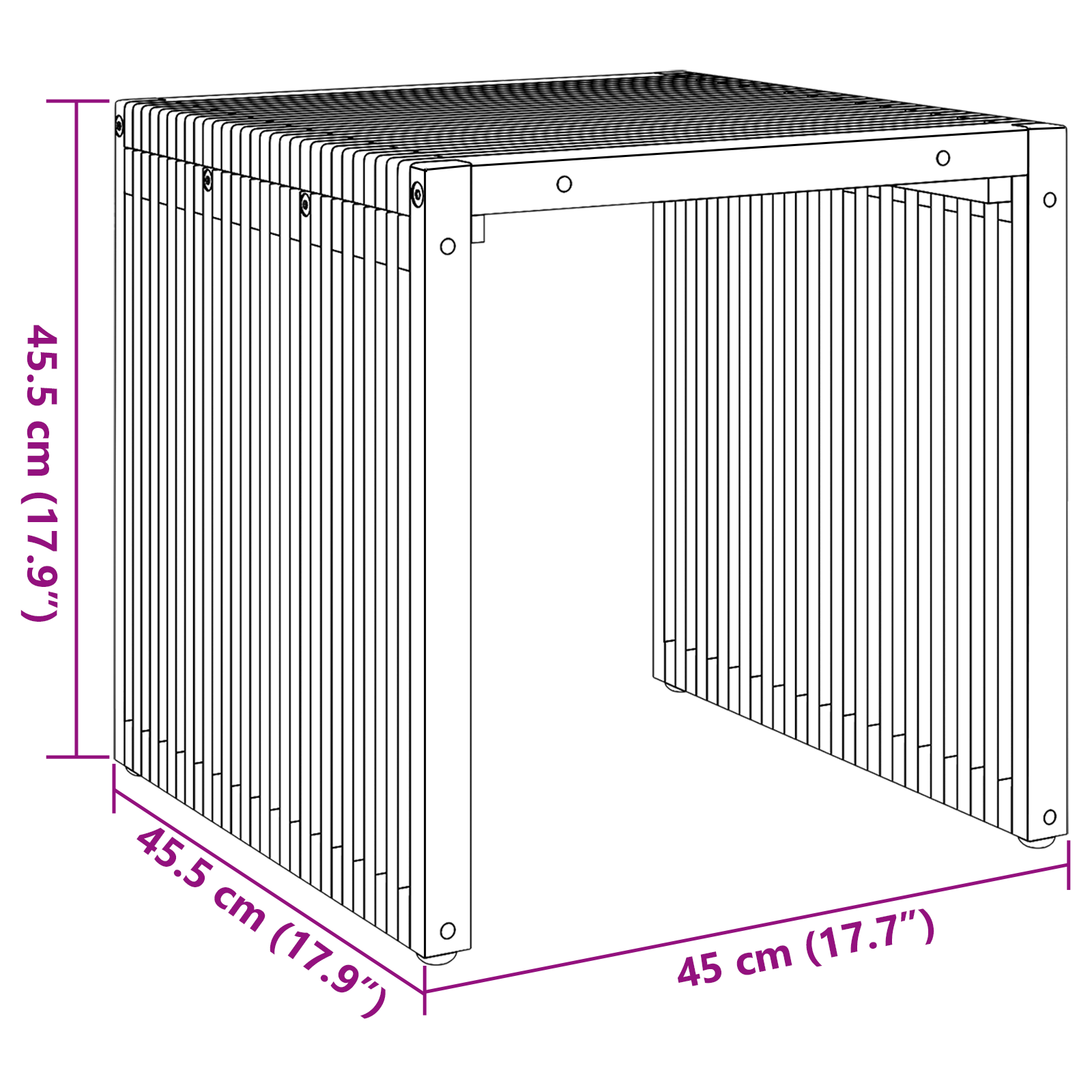 Garden Side Table 45x42.5x45 cm Solid Wood Teak - Image 9
