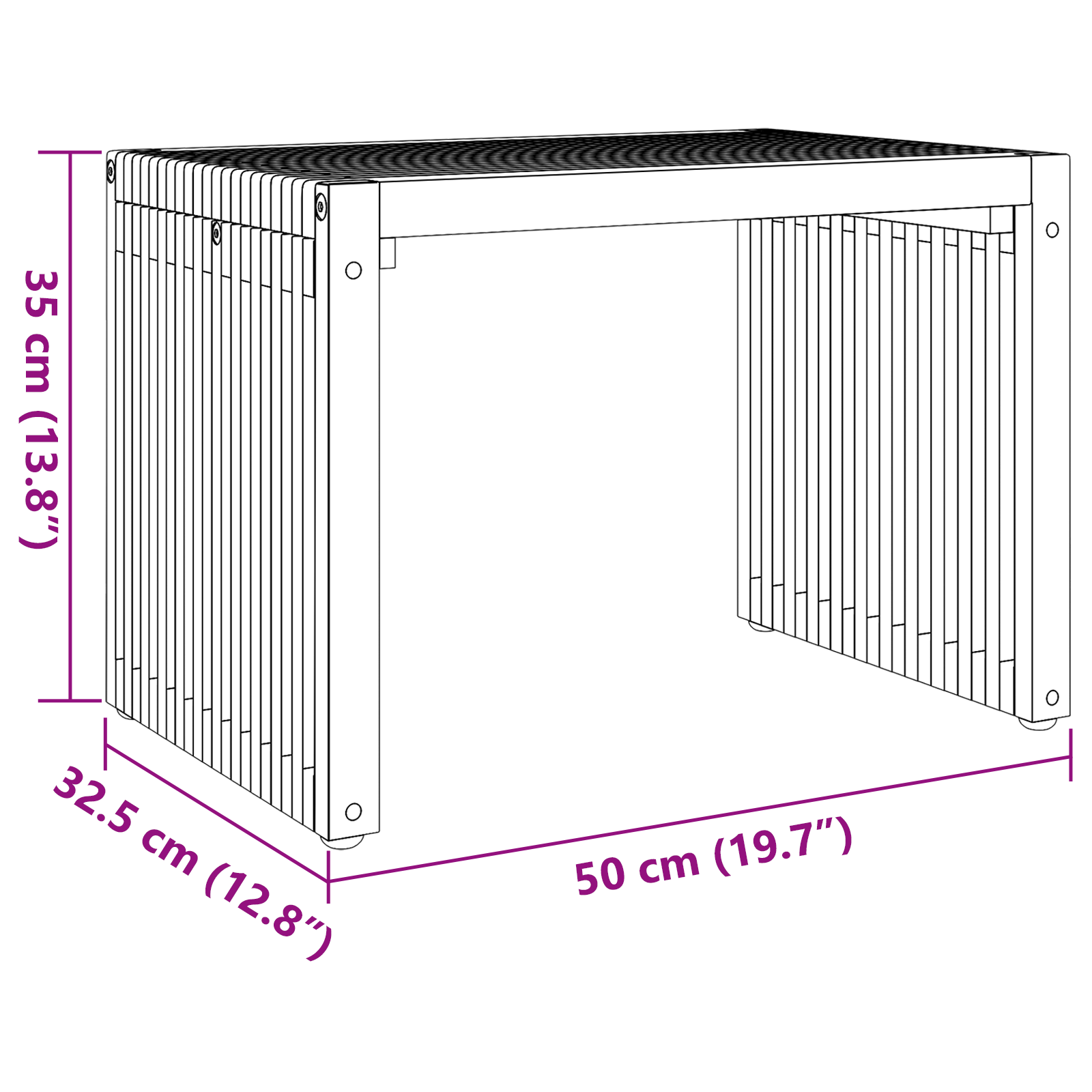 Garden Side Table 50x32.5x35 cm Solid Wood Teak - Image 10