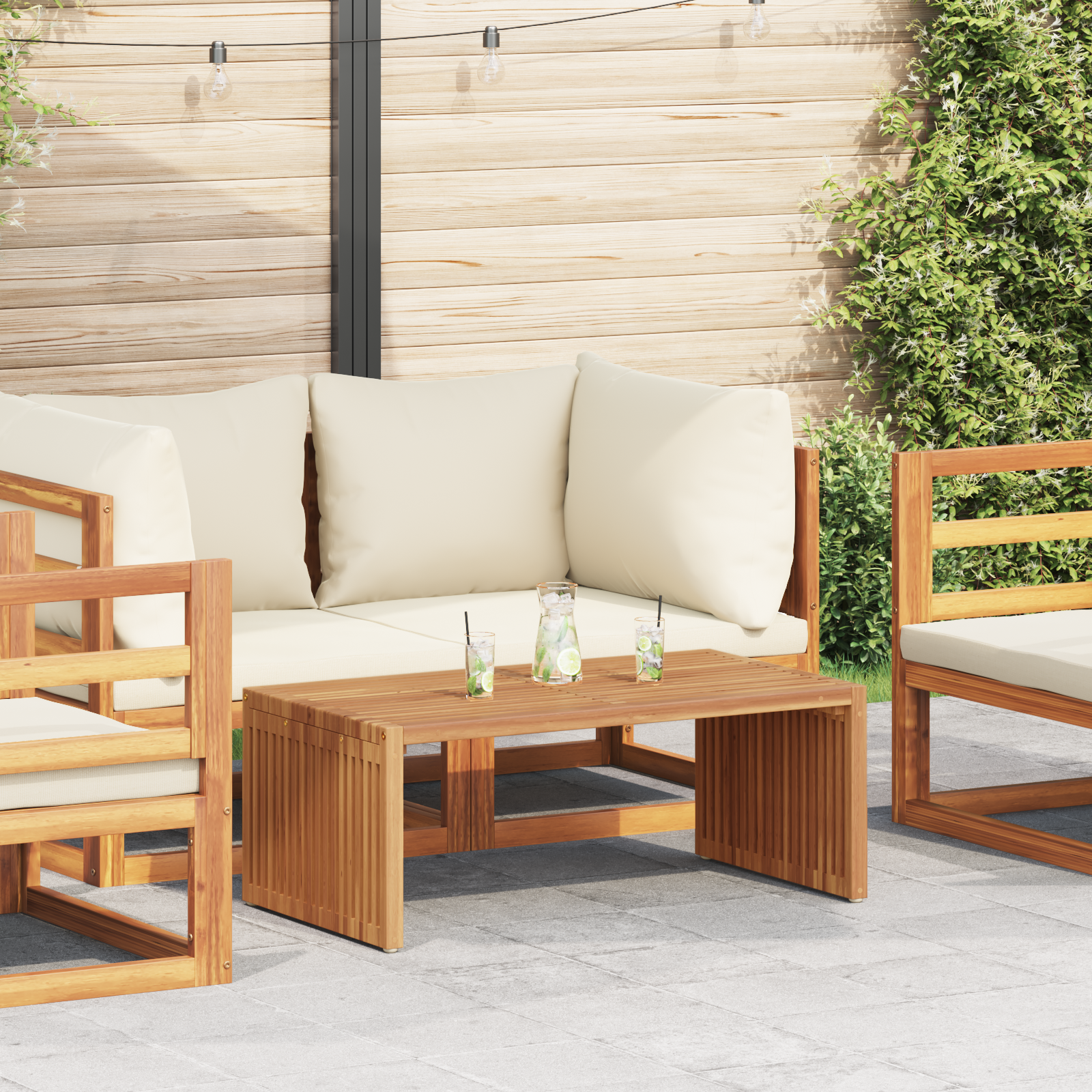 Gartentisch 90x49.7x36 cm Massivholz Teak - Gartenmöbel - Your Garden Eden