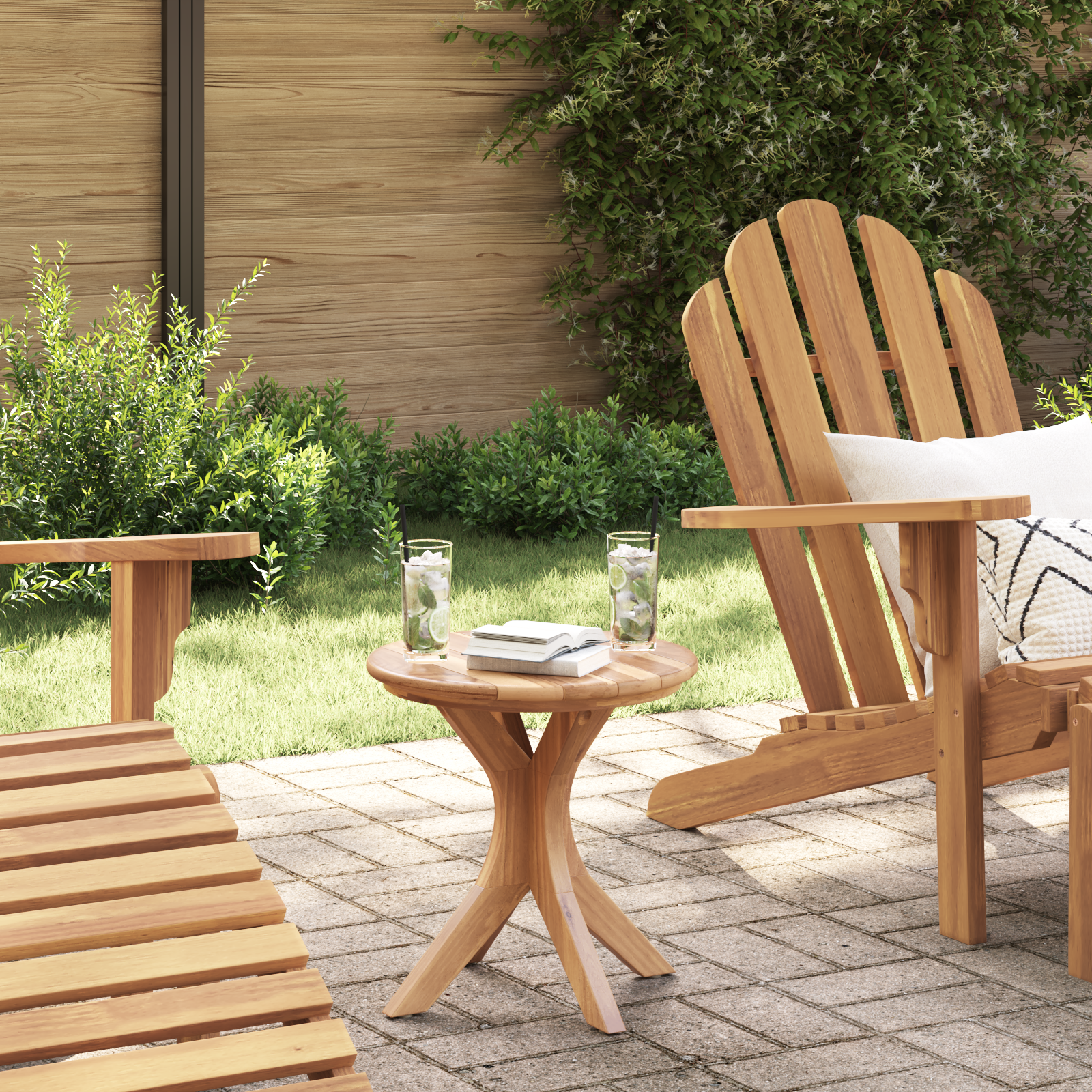 Tuin Bijzettafel Ø40×41 cm Massief Hout Teakhout