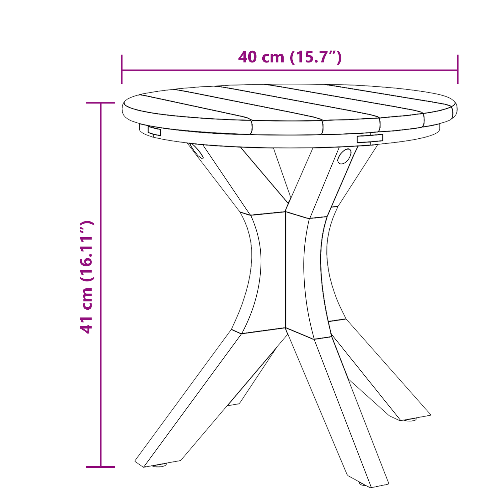 Garden Side Table Ø40x41 cm Solid Wood Teak - Image 8